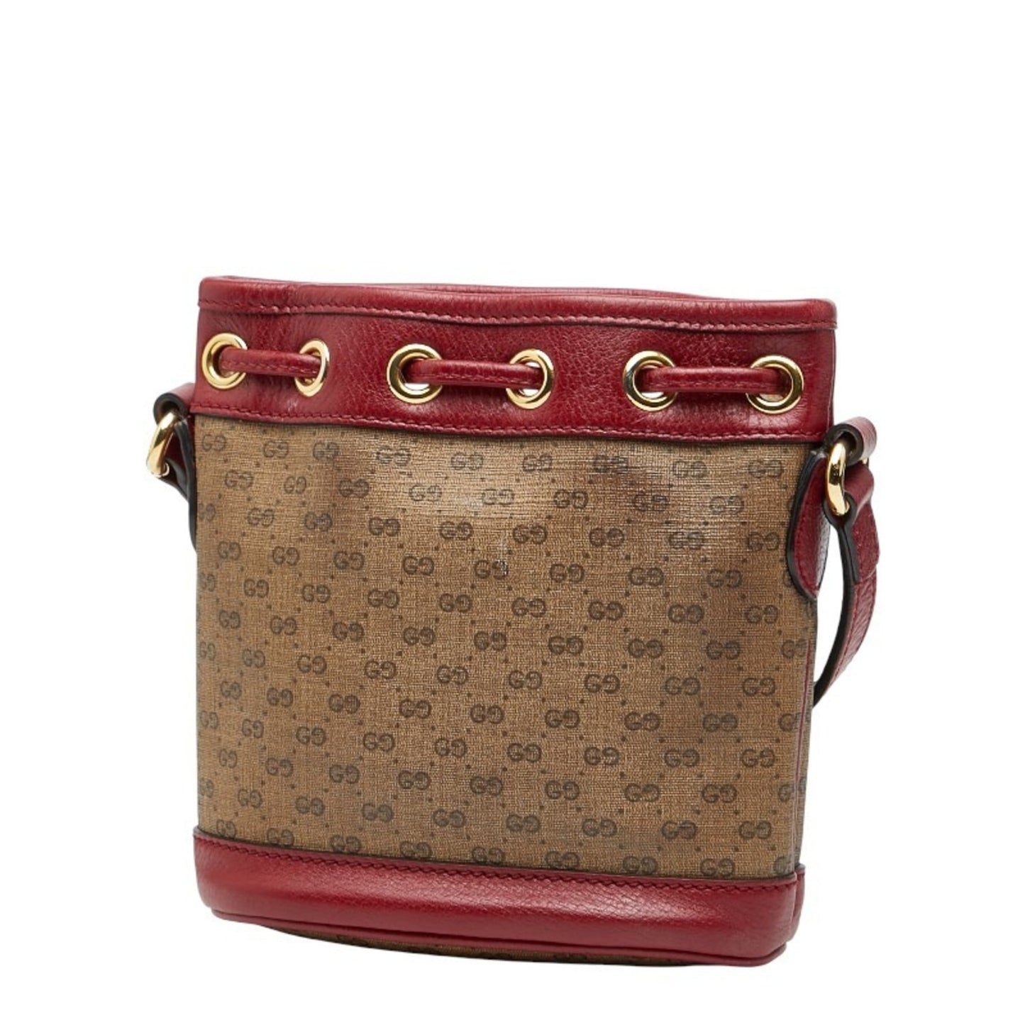 Gucci Beige Red Color Pvc Leather Shoulder Bag
