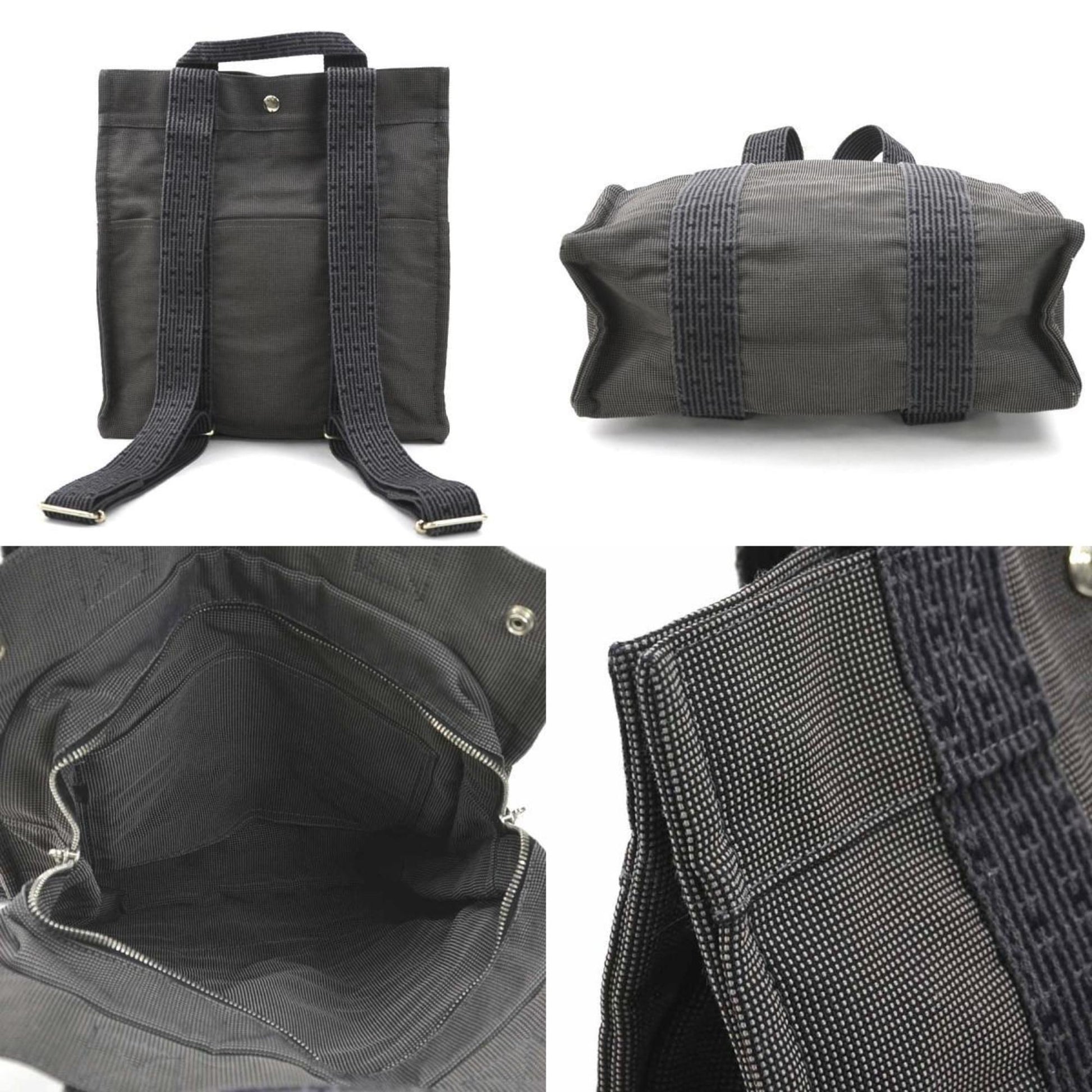 Hermes Dark Backpack Canvas Gray