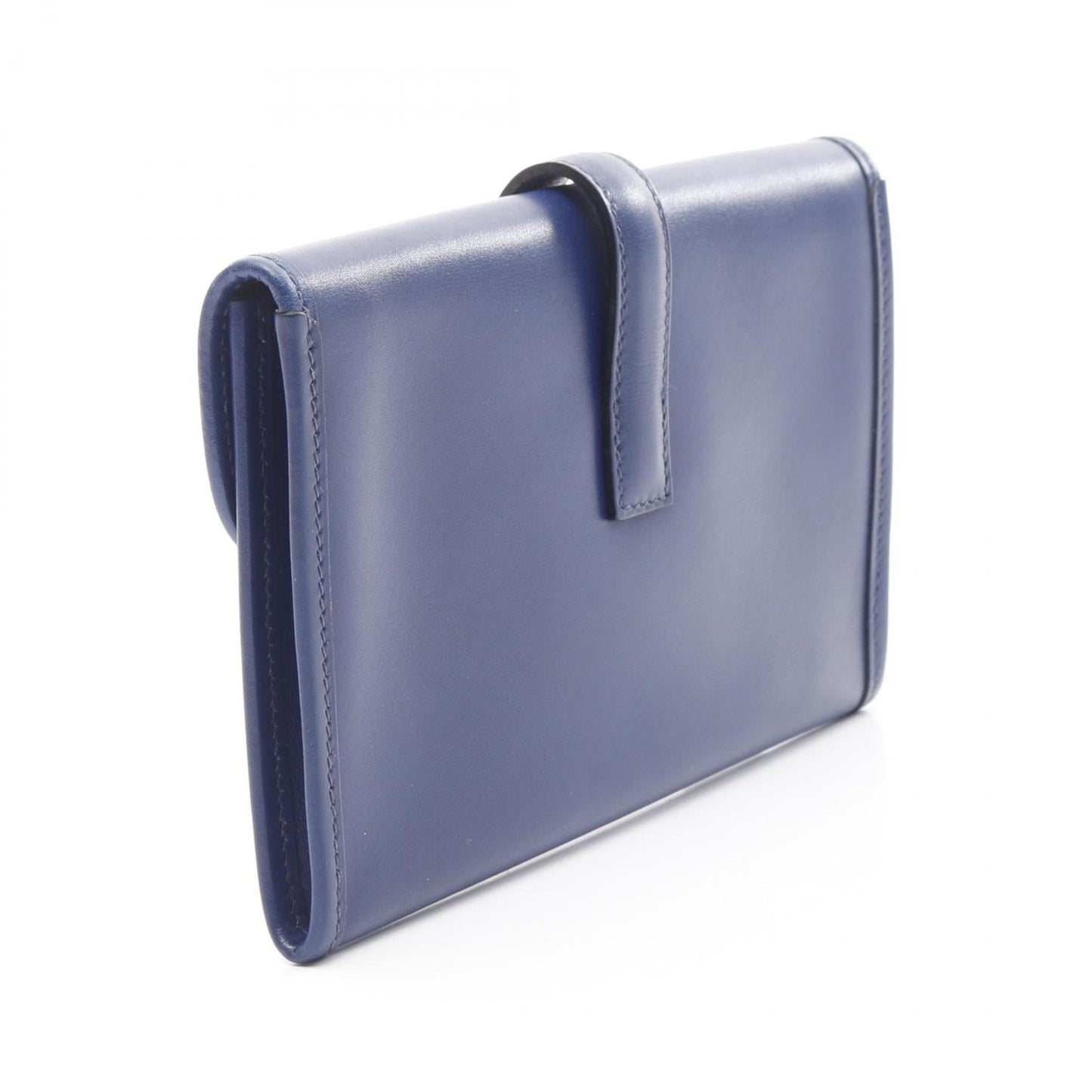 Hermes Box Calf Clutch Bag Leather Calf Leather Navy