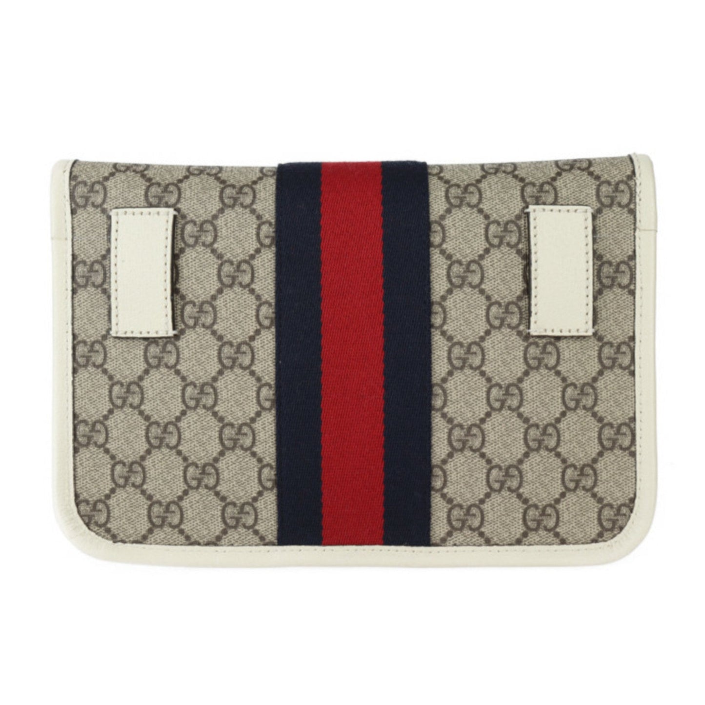 Gucci Beige White Gg Supreme Leather Fanny Pack