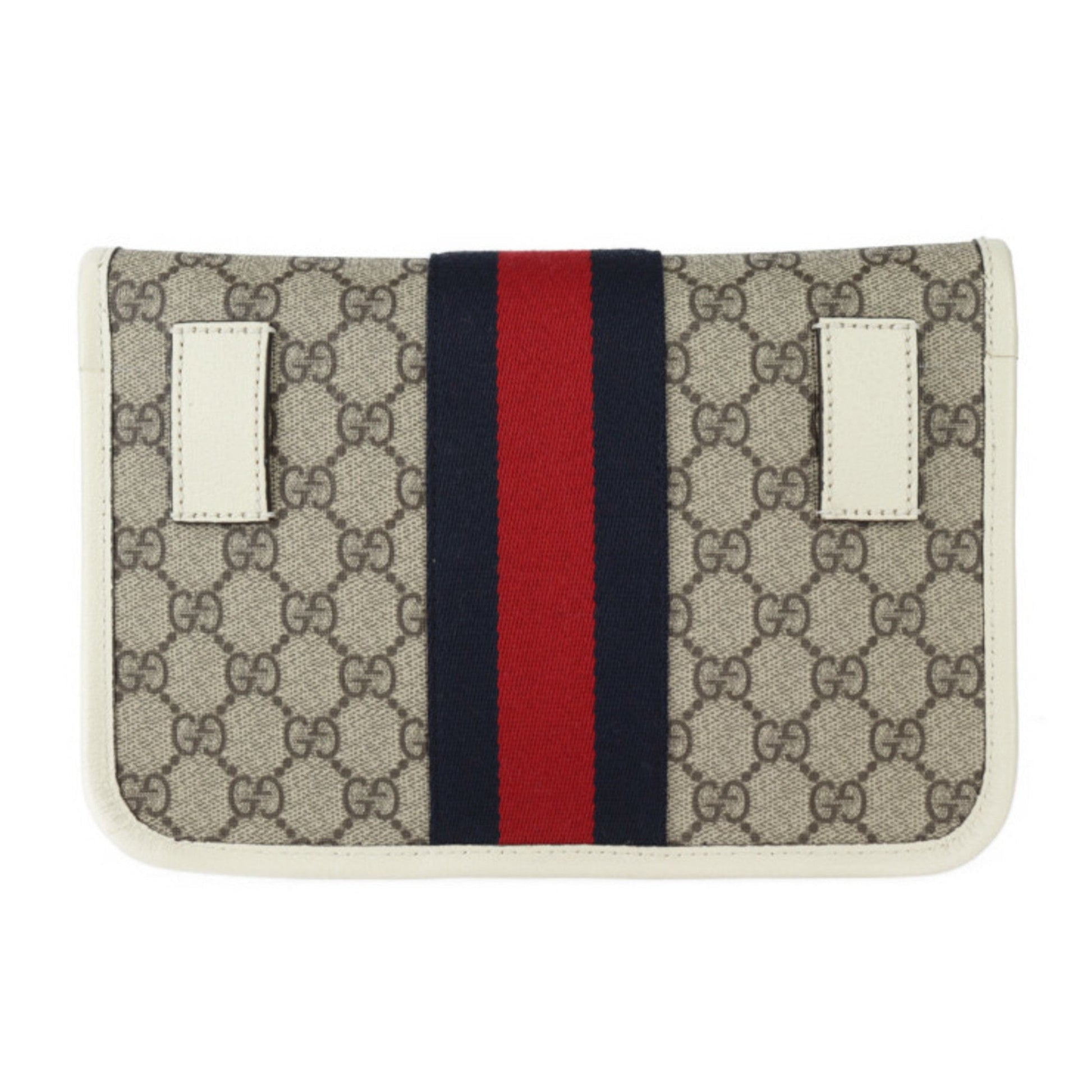 Gucci Beige White Gg Supreme Leather Fanny Pack