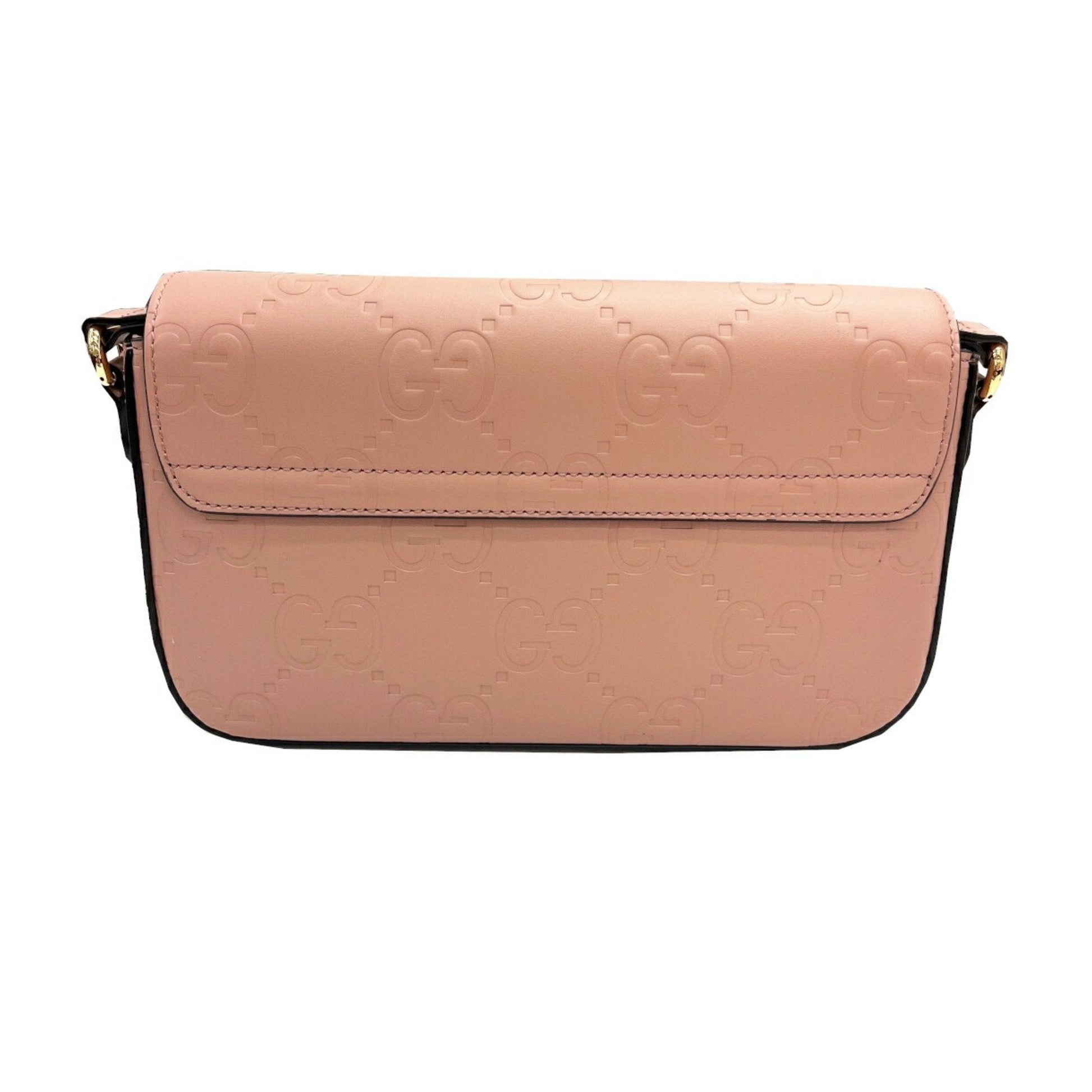 Gucci Pink Gg Leather Shoulder Bag