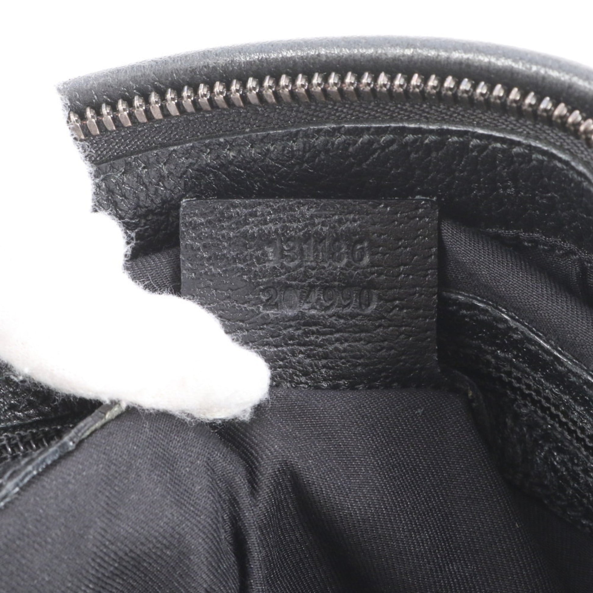 Gucci Black Leather Canvas Tote Bag