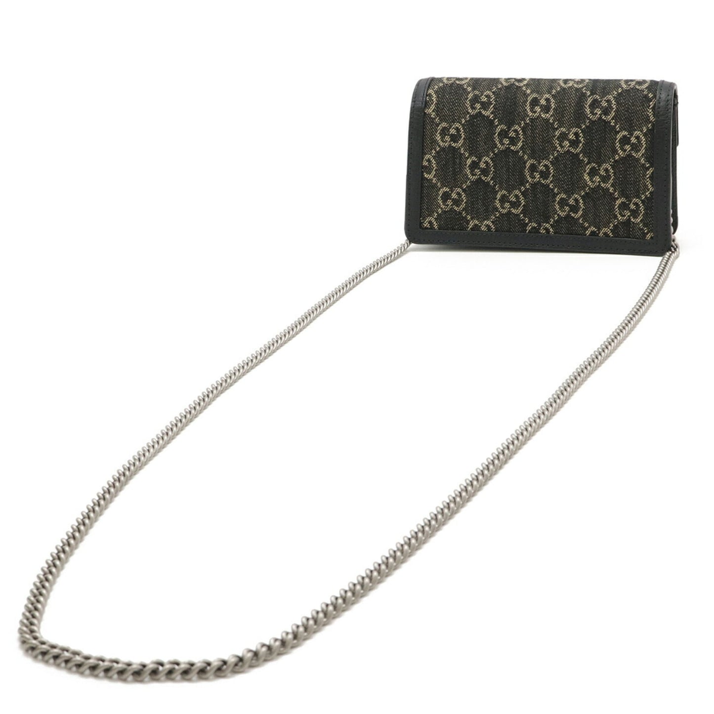 Gucci Black Denim Leather Shoulder Bag