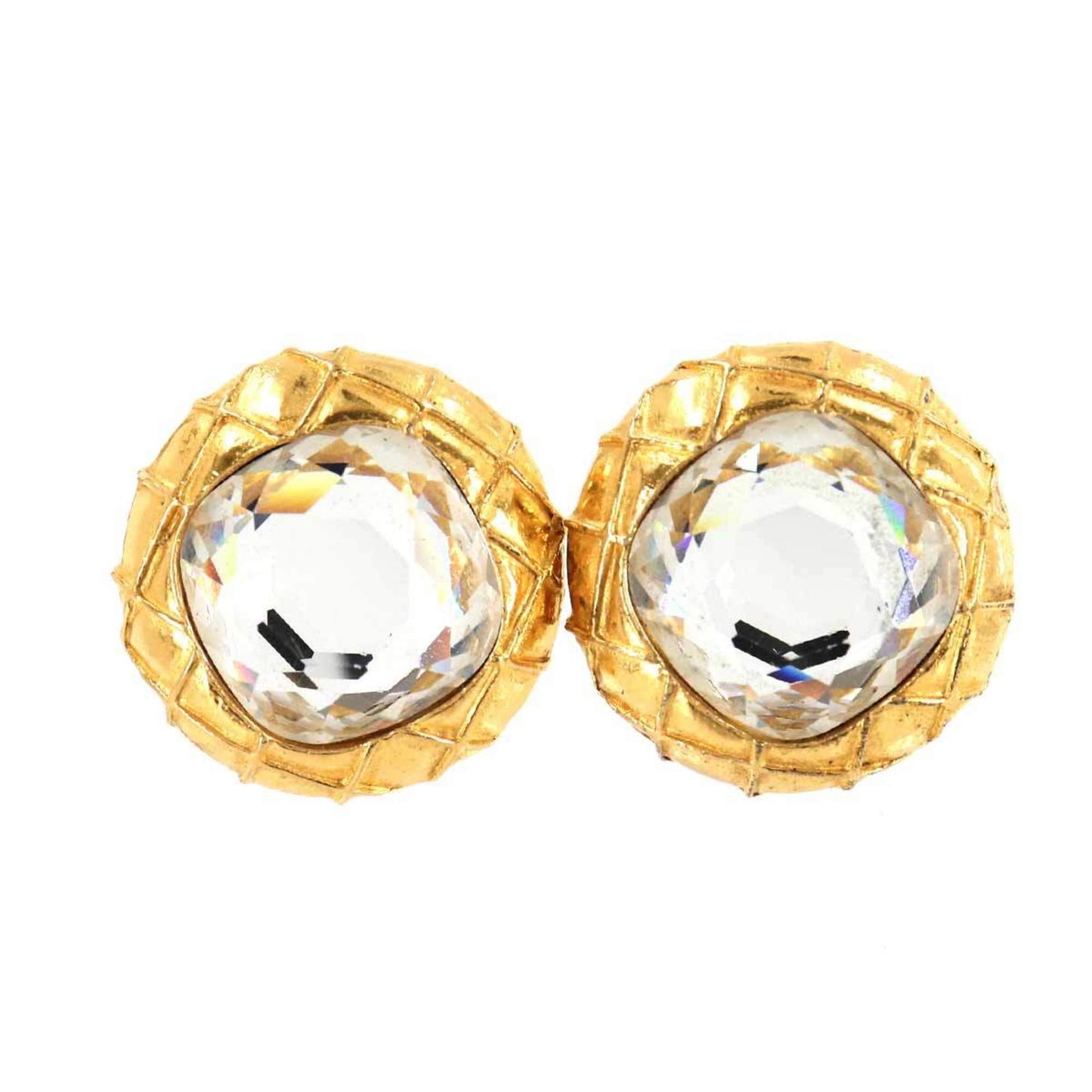 Chanel bijoux round type earrings gold accessories  