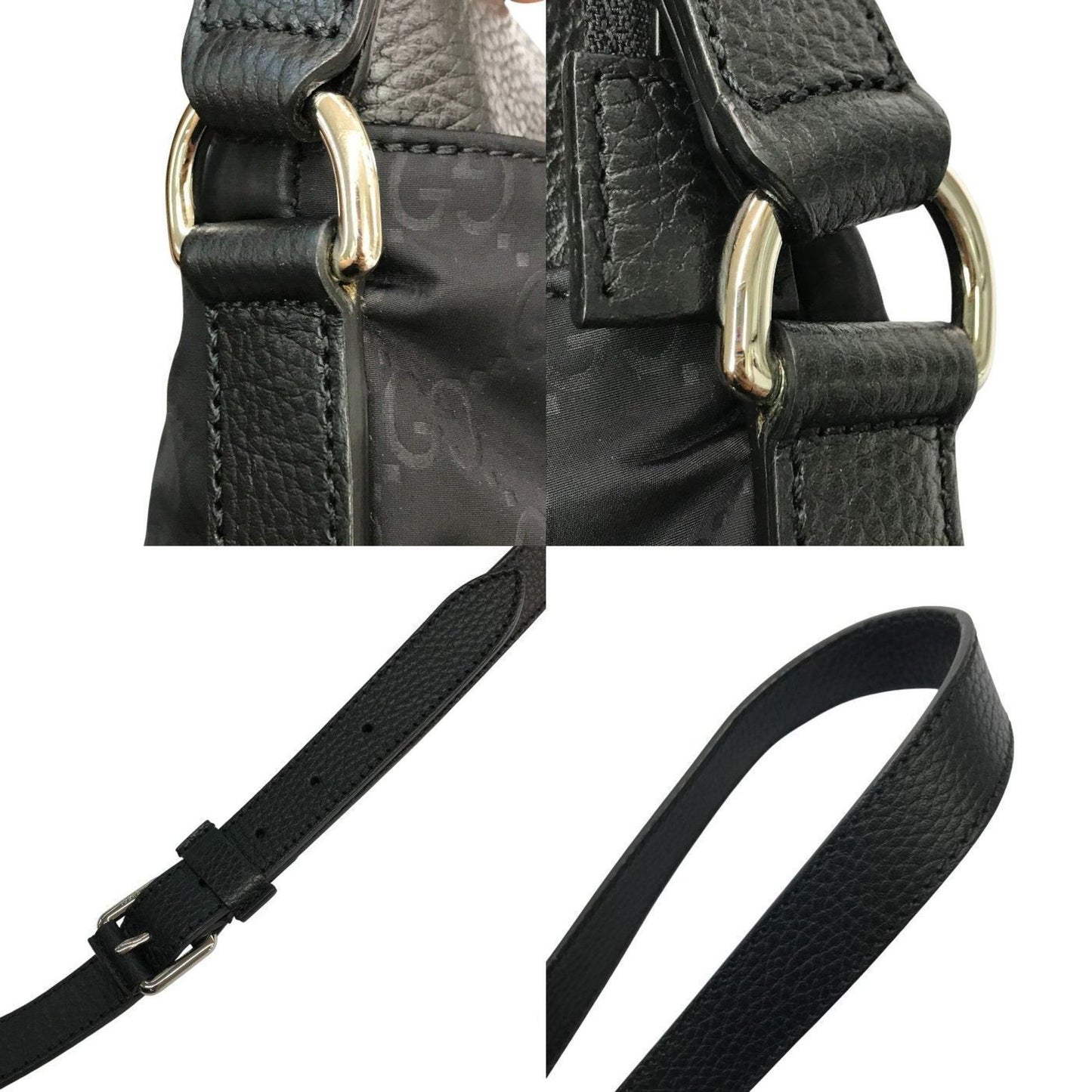 Gucci Black Nylon Leather Shoulder Bag