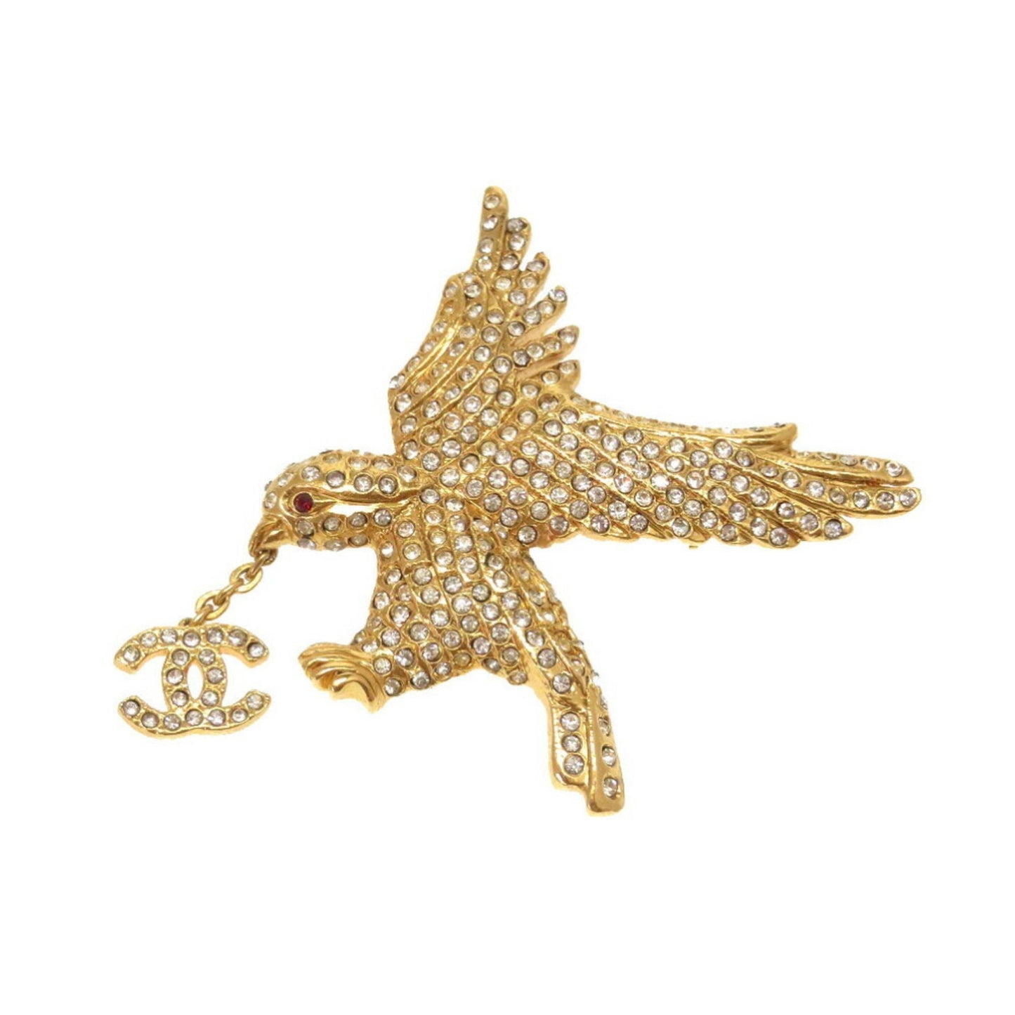 Chanel Eagle Stone Gold Coco Mark Brooch 0286 CHANEL