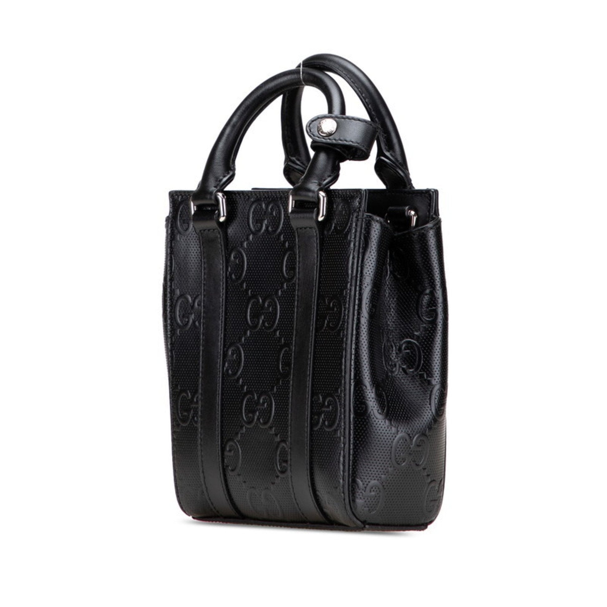 Gucci Black Leather Handbag Shoulder Bag