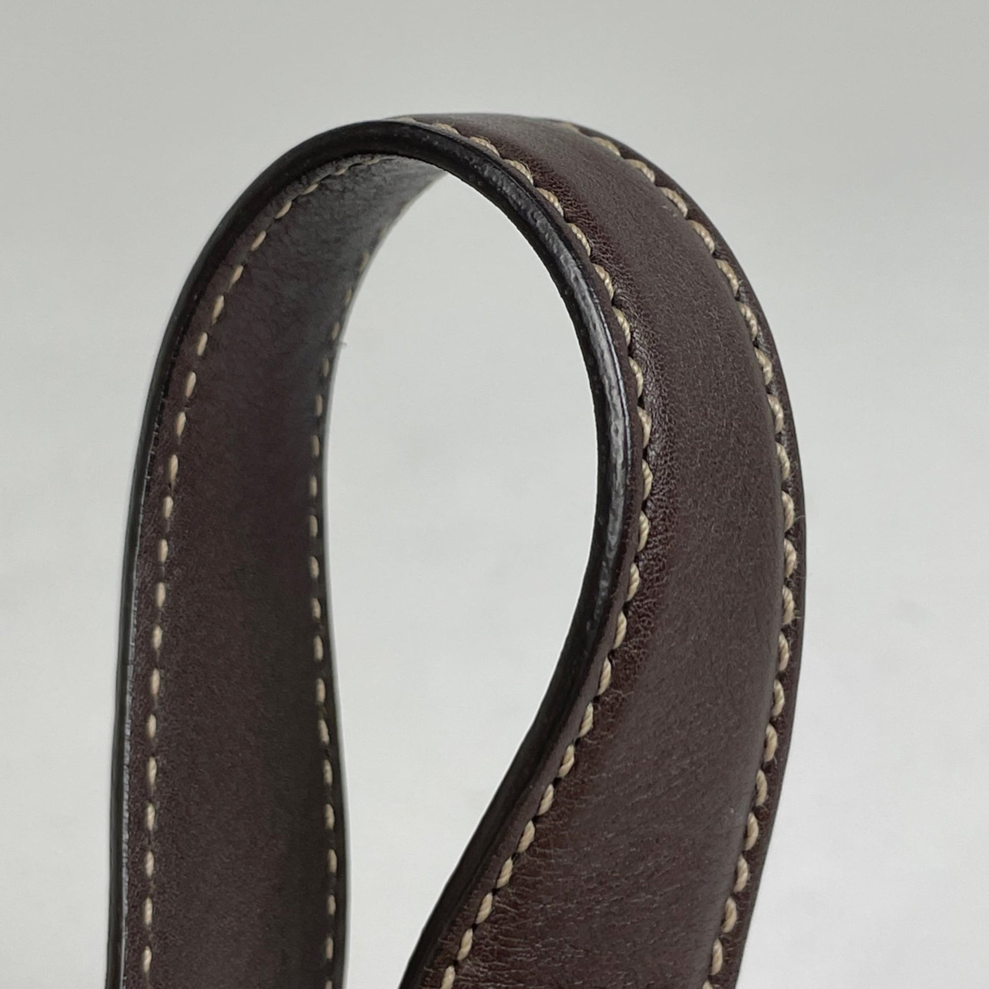 Gucci Brown Leather Canvas Handbag