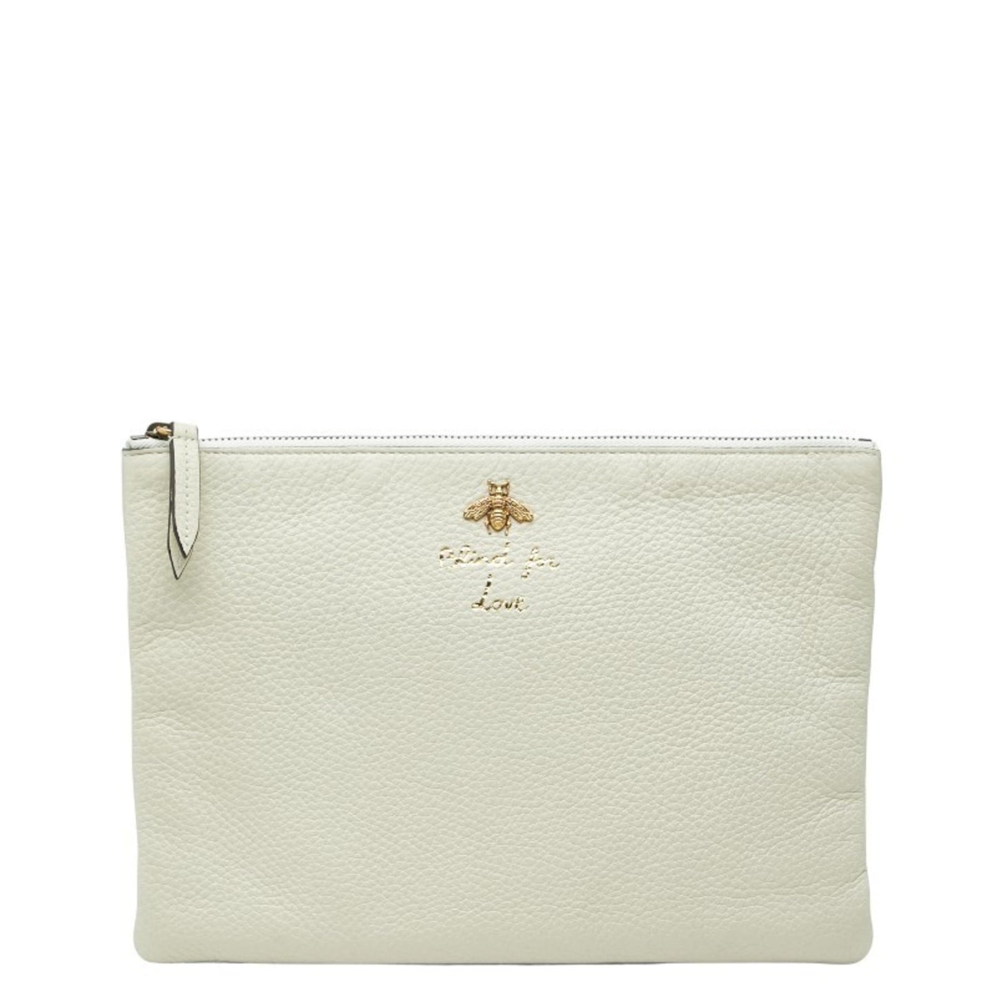 Gucci Animalier Ivory Leather Pouch