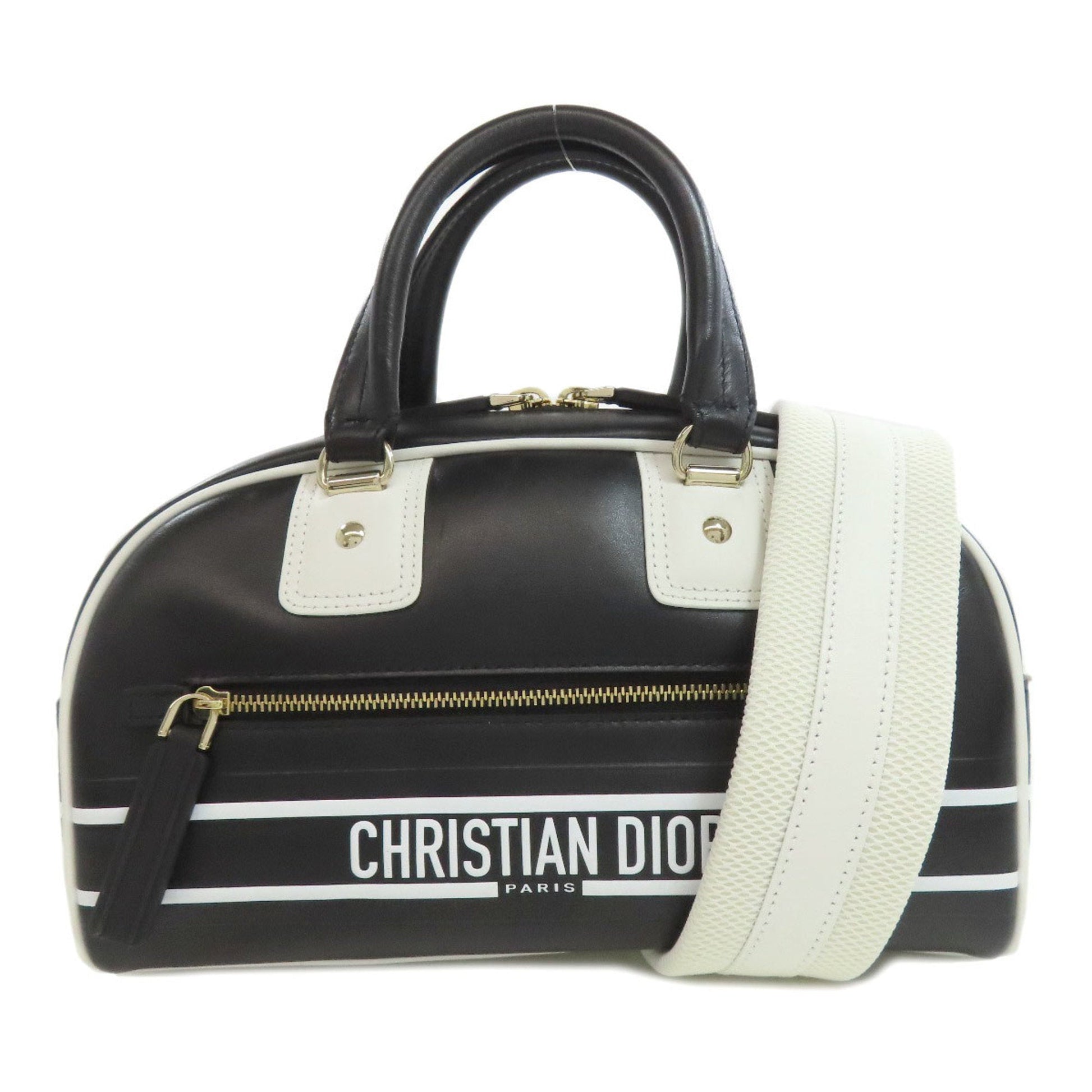Dior Handbag Christian 4 Leather Black White