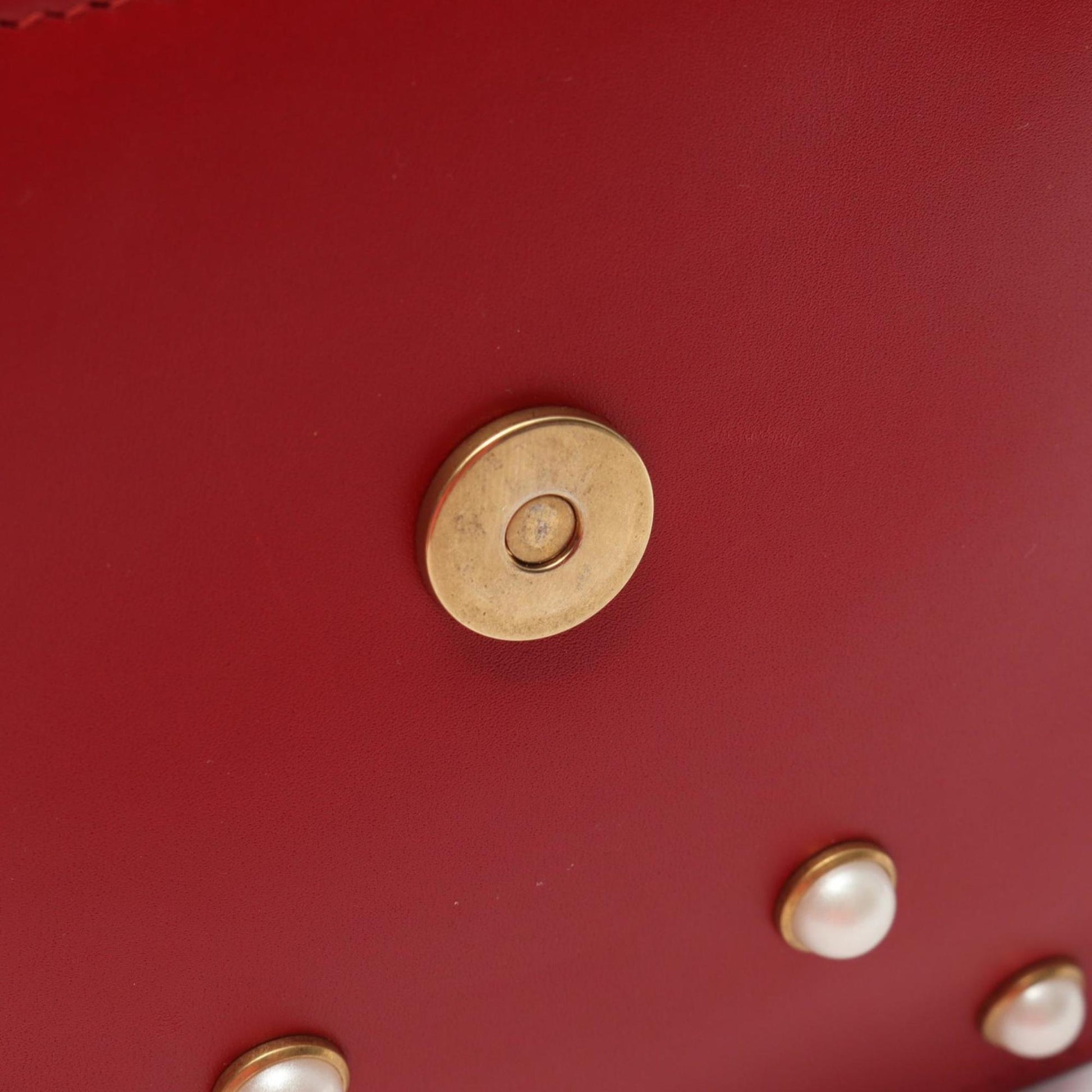 Gucci Red Color Leather Shoulder Bag