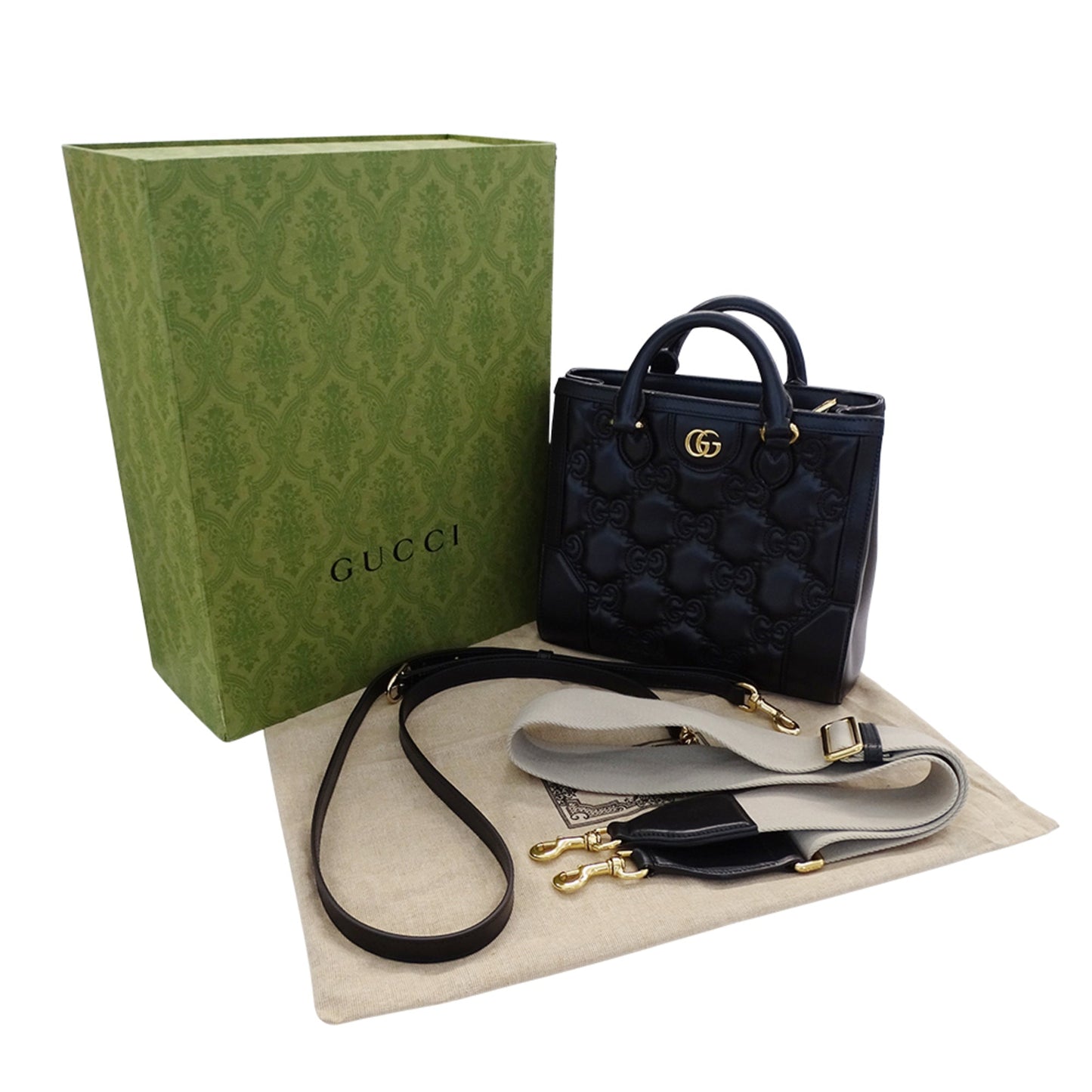 Gucci Black Leather Handbag Shoulder Bag
