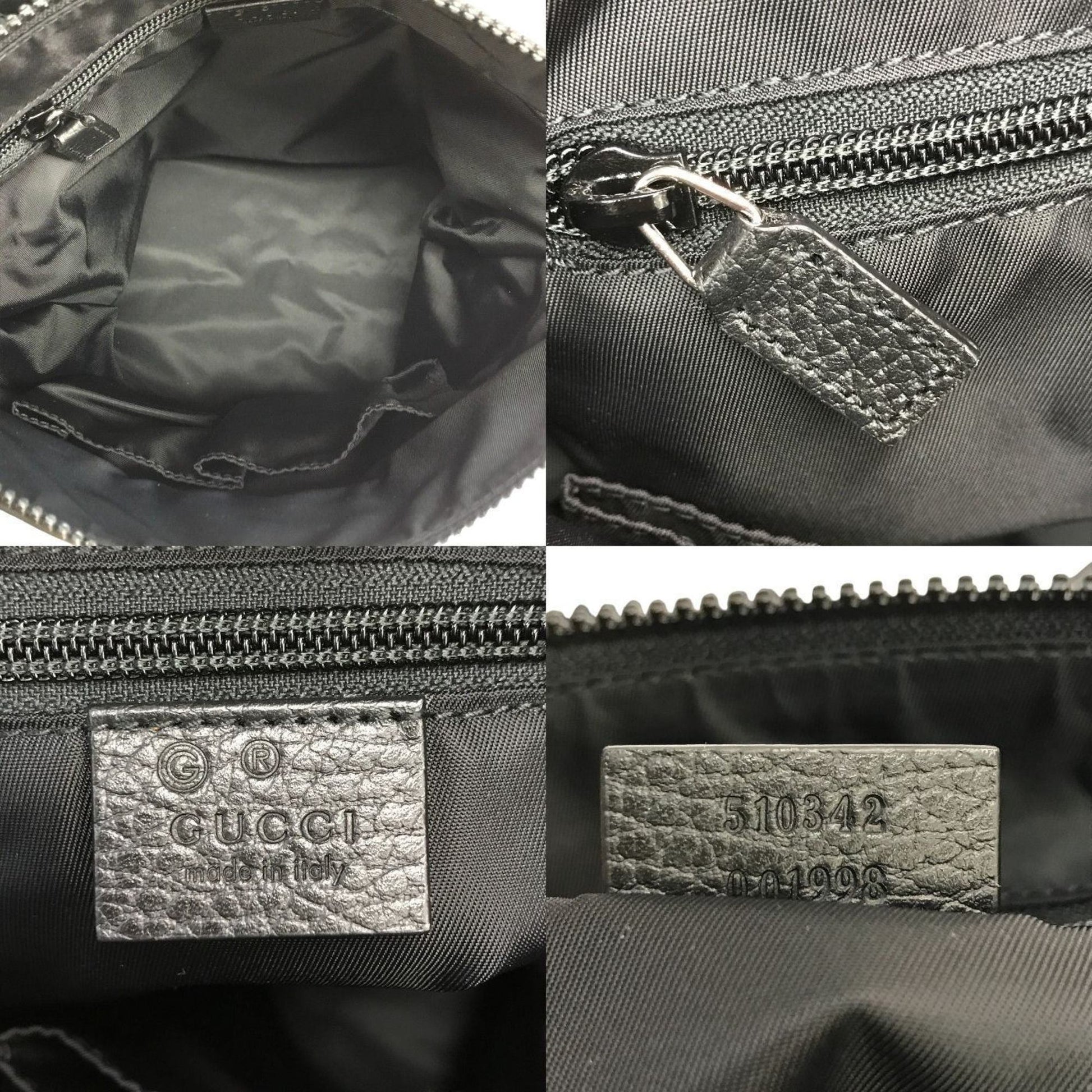 Gucci Black Nylon Leather Shoulder Bag