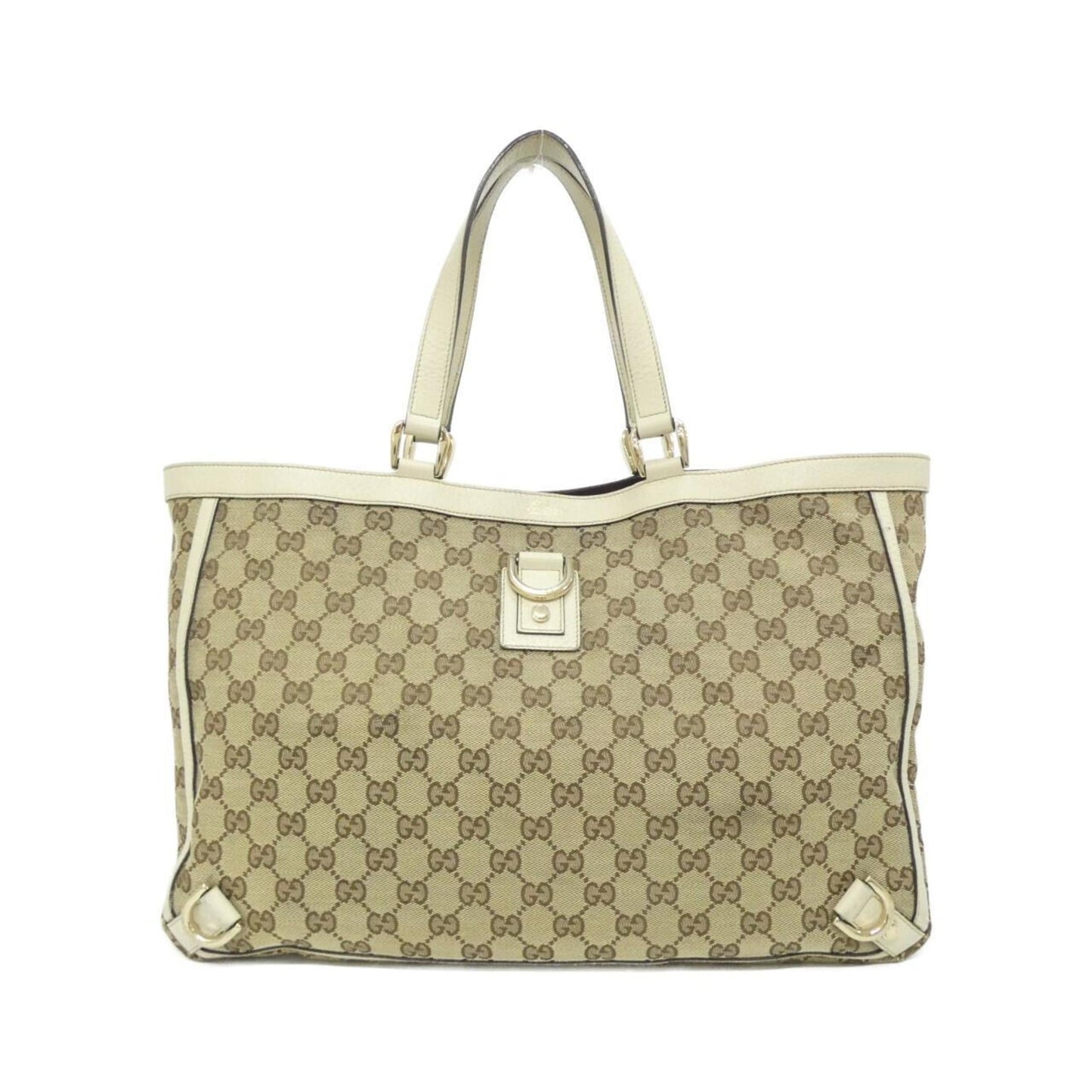 Gucci Beige Ivory Gg Canvas Handbag