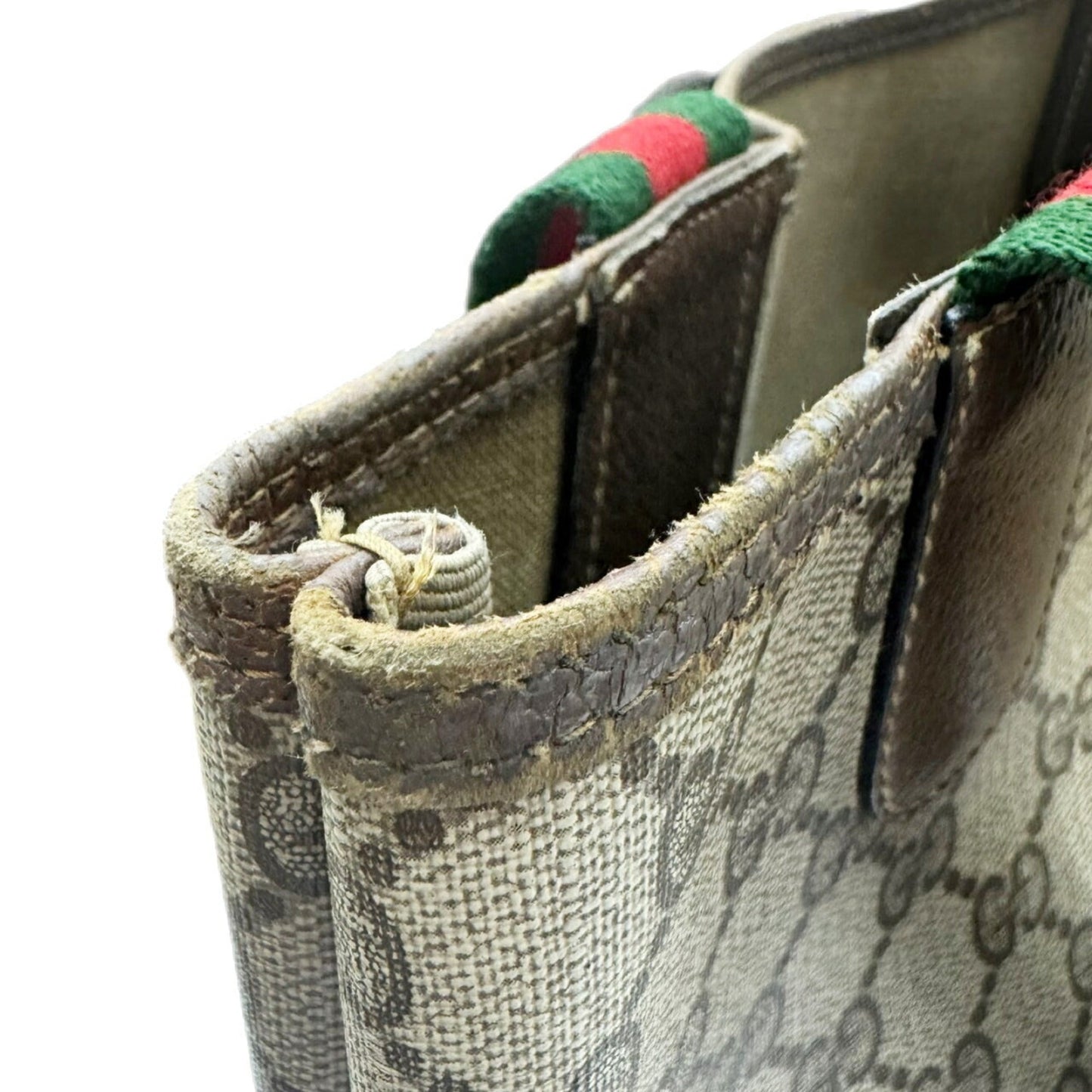 Gucci Beige Pvc Leather Tote Bag