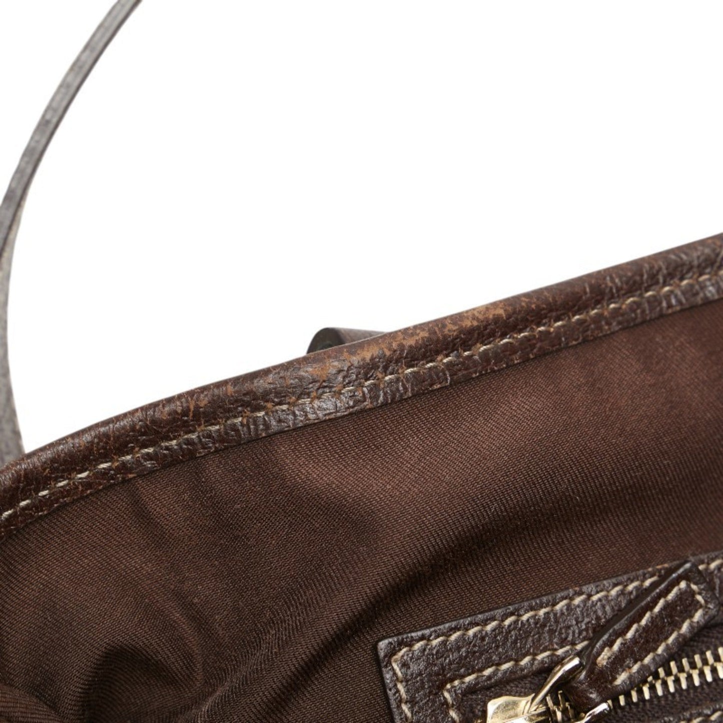 Gucci Gg Canvas Beige Brown Gg Canvas Leather Shoulder Bag Tote Bag