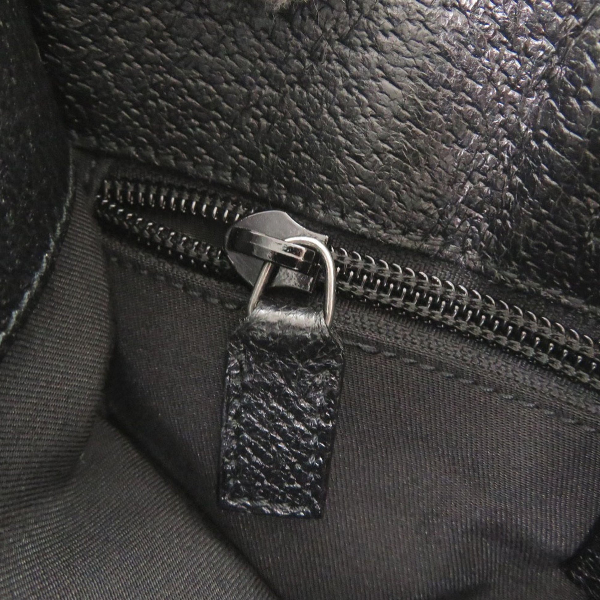 Gucci Black Gg Canvas Leather Shoulder Bag