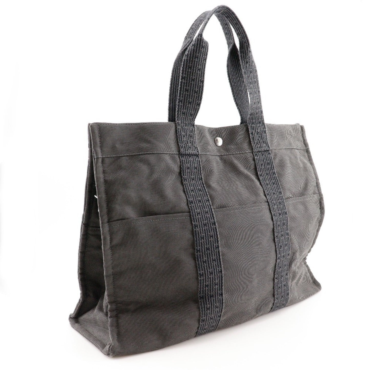 Hermes Tote Bag Canvas Nylon Gray Tote Bag 9