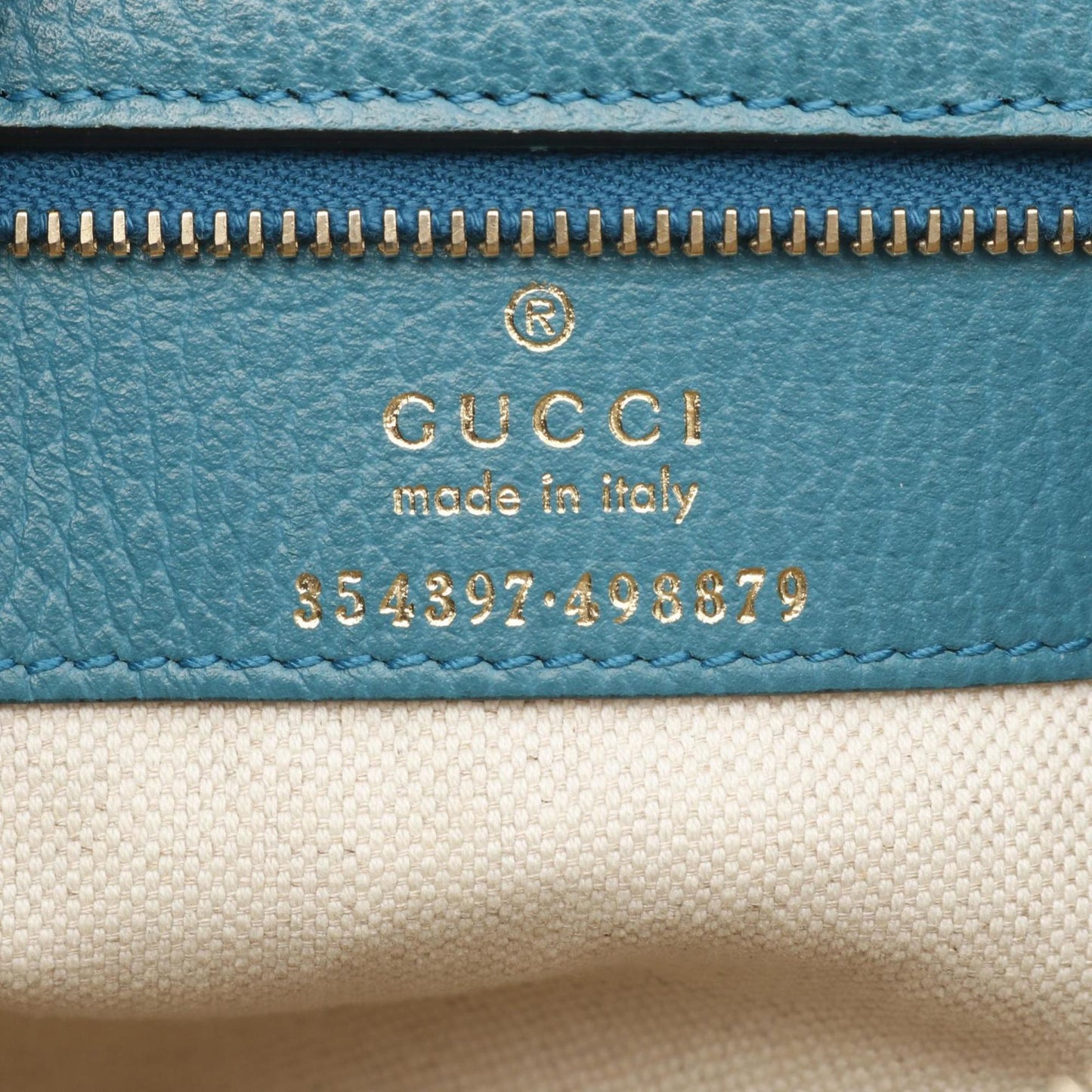 Gucci Blue Leather Tote Bag