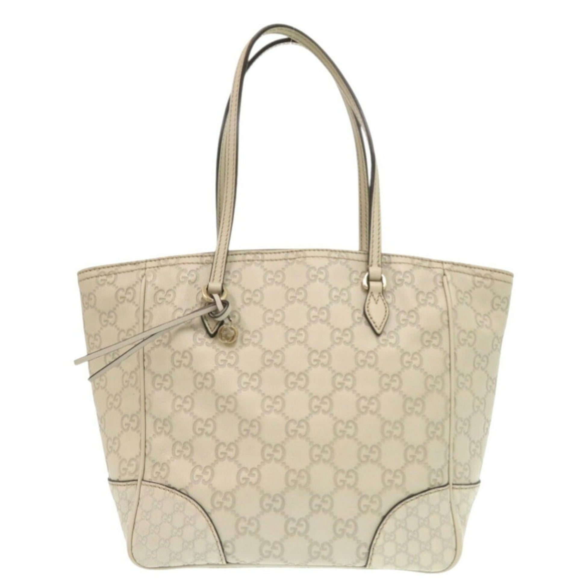 Gucci Ivory Leather Gg Leather Handbag