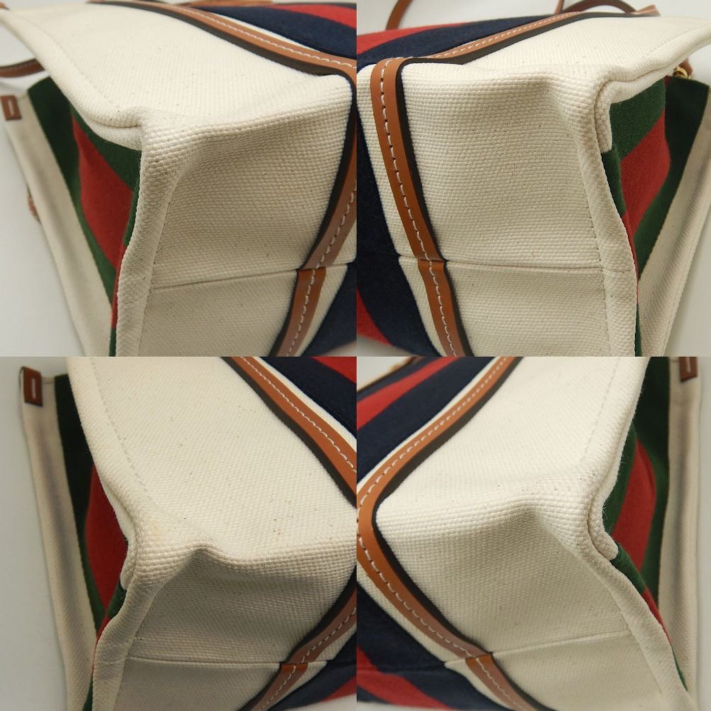 Gucci Brown Ivory Canvas Tote Bag