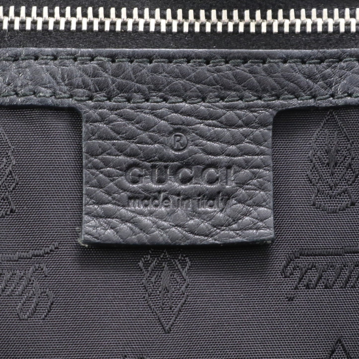 Gucci Black Leather Nylon Tote Bag