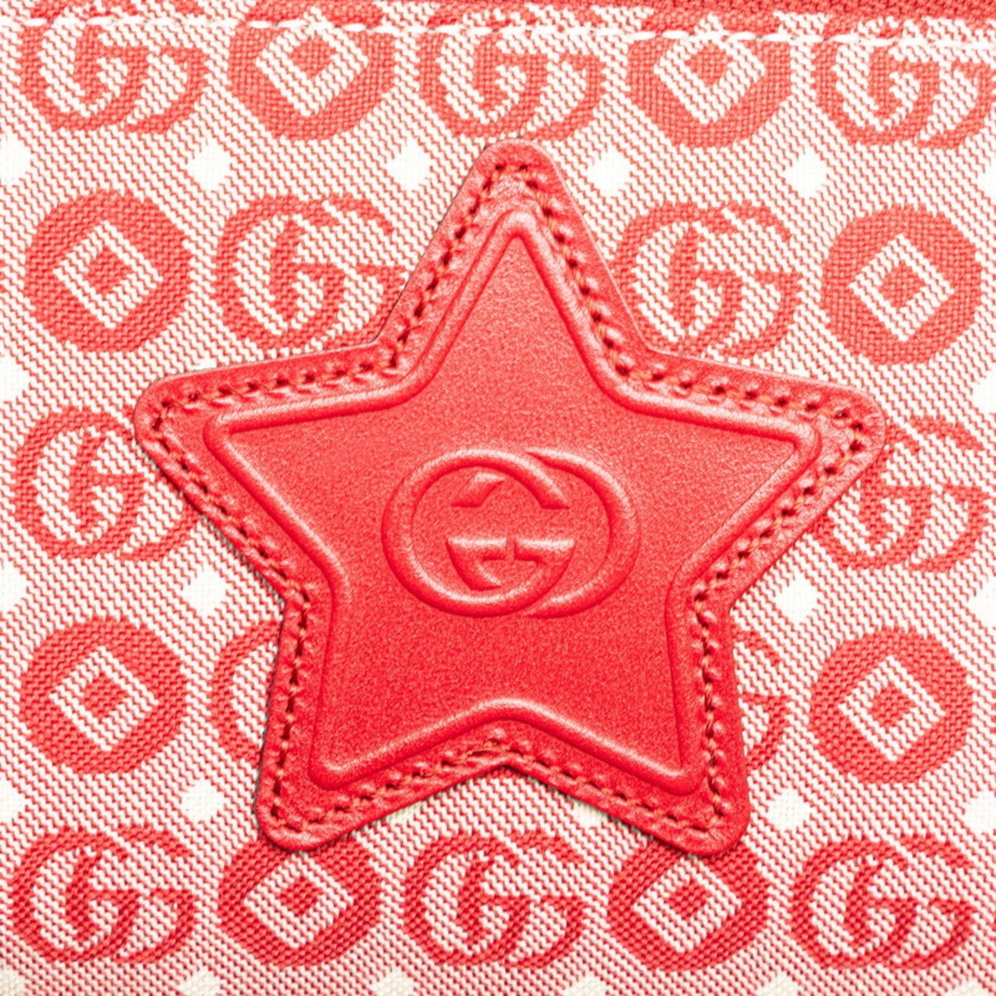 Gucci Red Color Canvas Leather Sling Bag