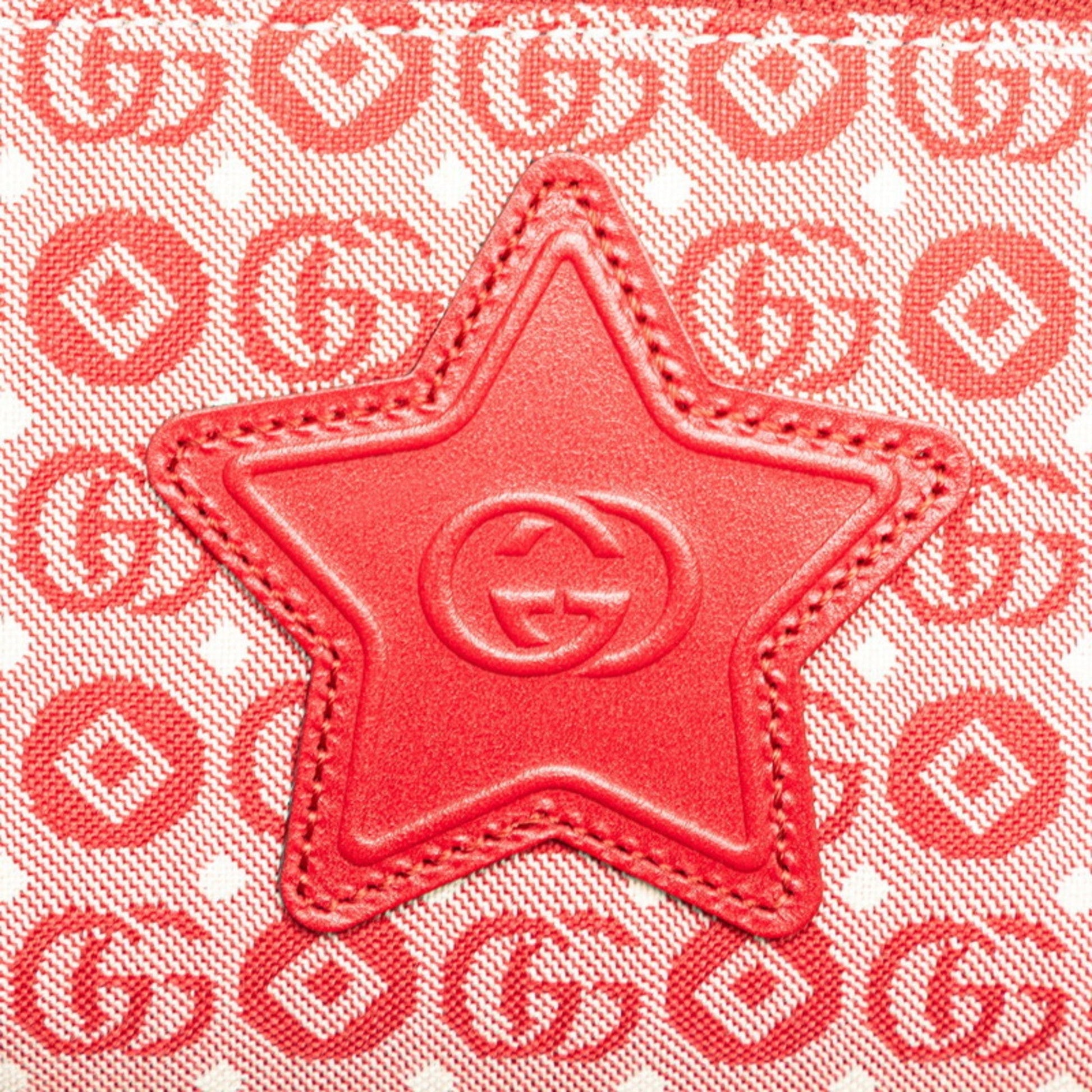 Gucci Red Color Canvas Leather Sling Bag