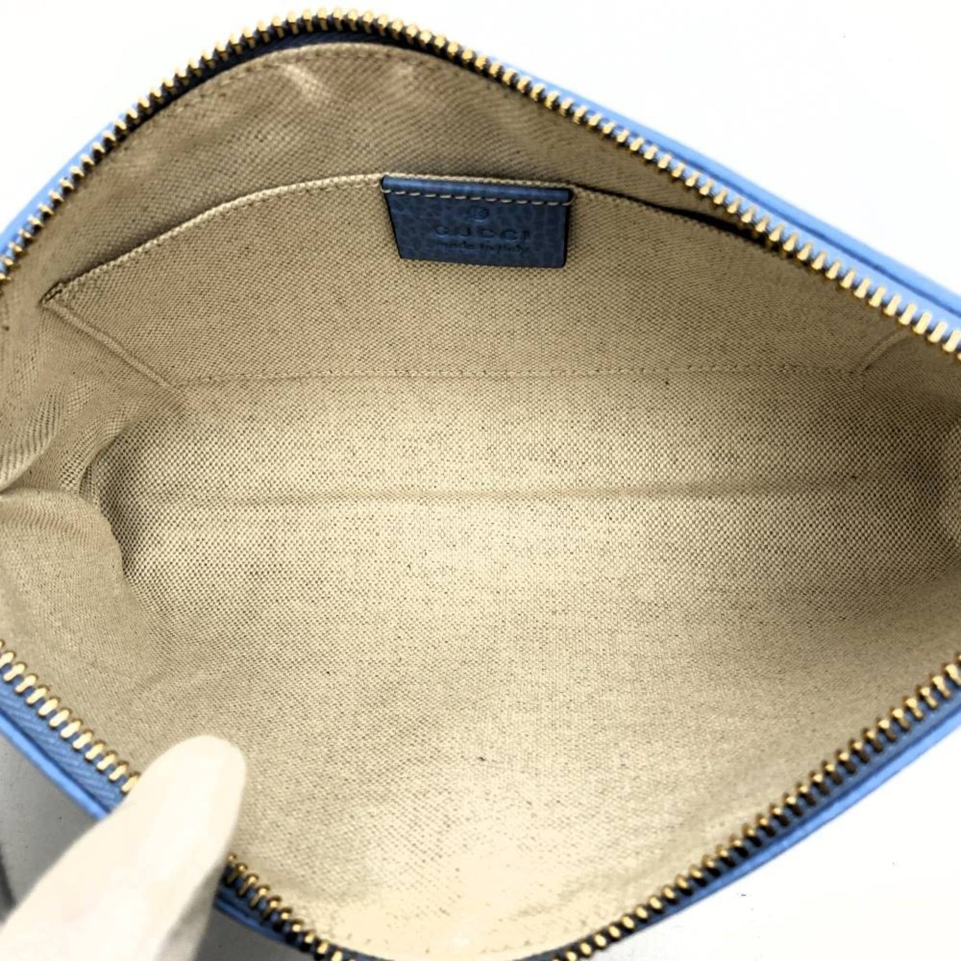 Gucci Blue Light Blue Leather Pouch