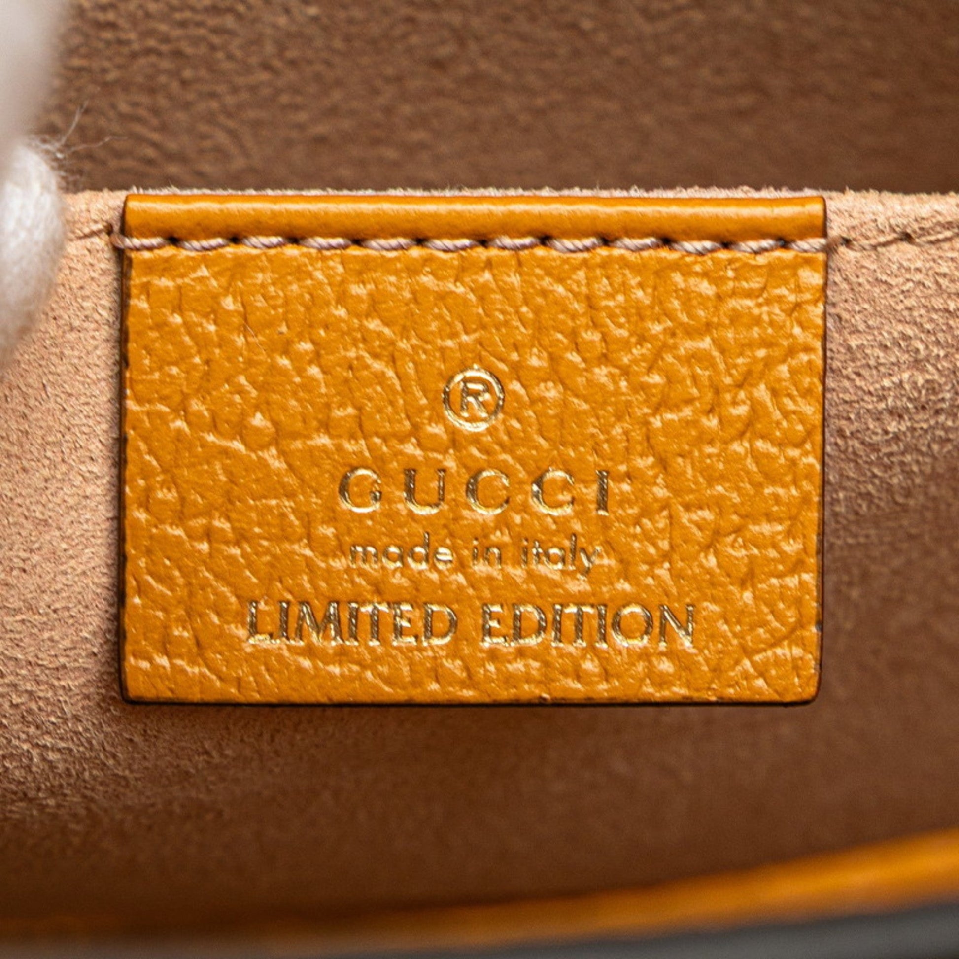 Gucci Beige Orange Pvc Leather Clutch Bag