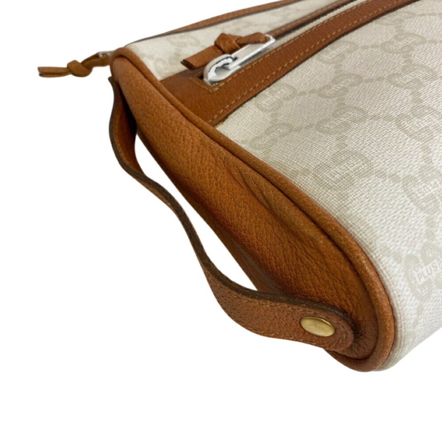 Gucci Gg Plus White Pvc Clutch Bag
