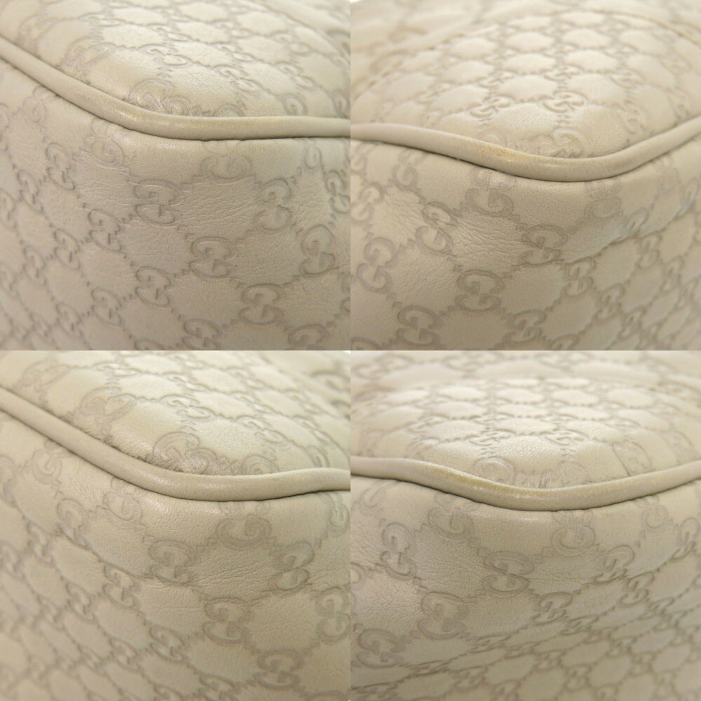 Gucci Ivory Leather Gg Leather Handbag