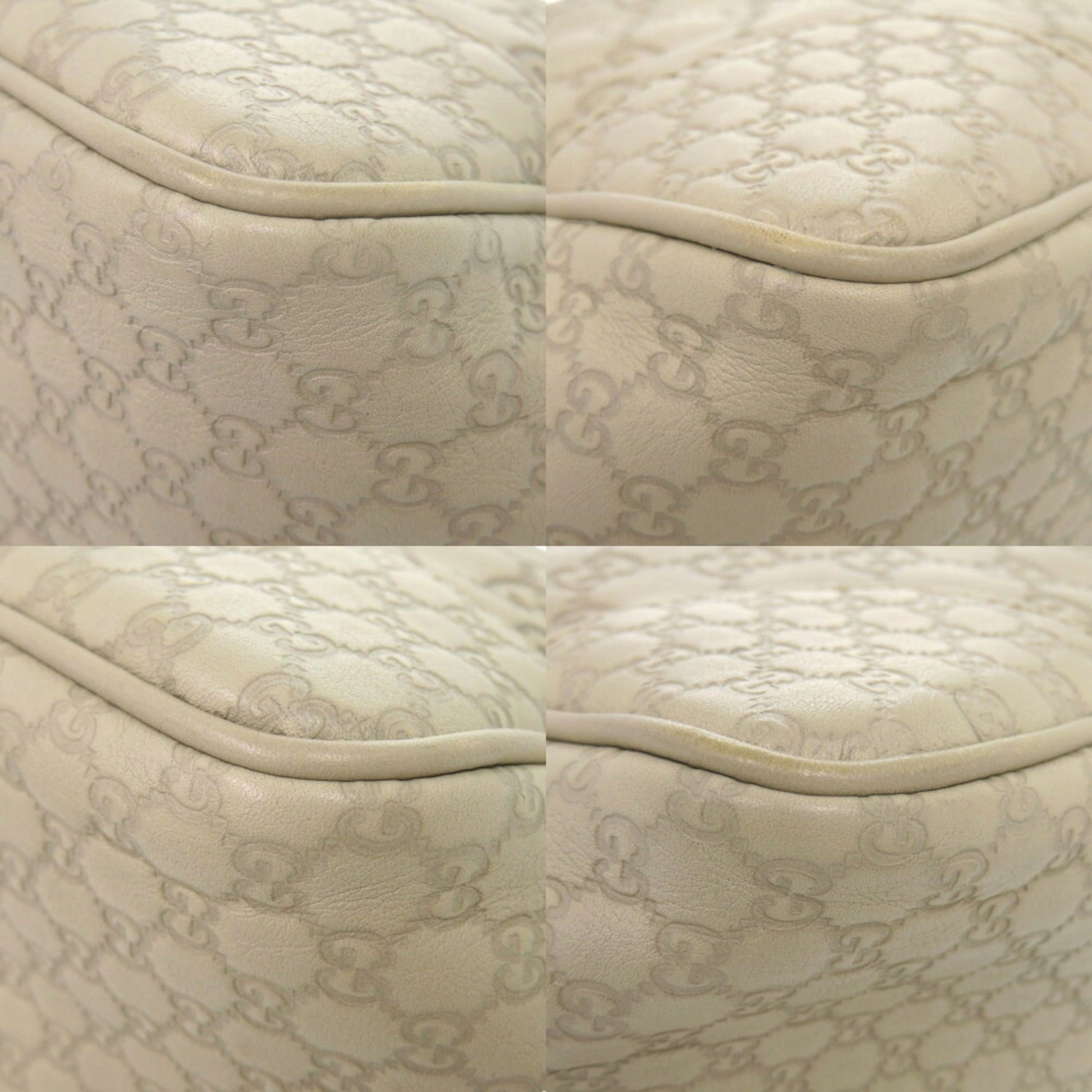 Gucci Ivory Leather Gg Leather Handbag
