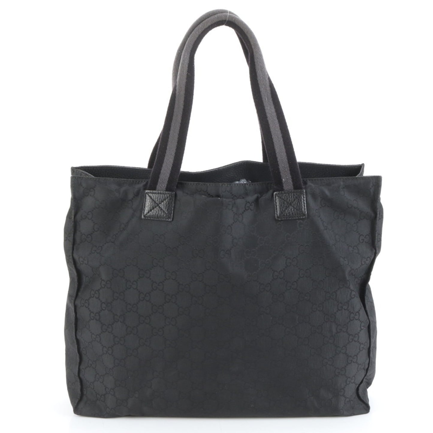 Gucci Black Nylon Leather Tote Bag