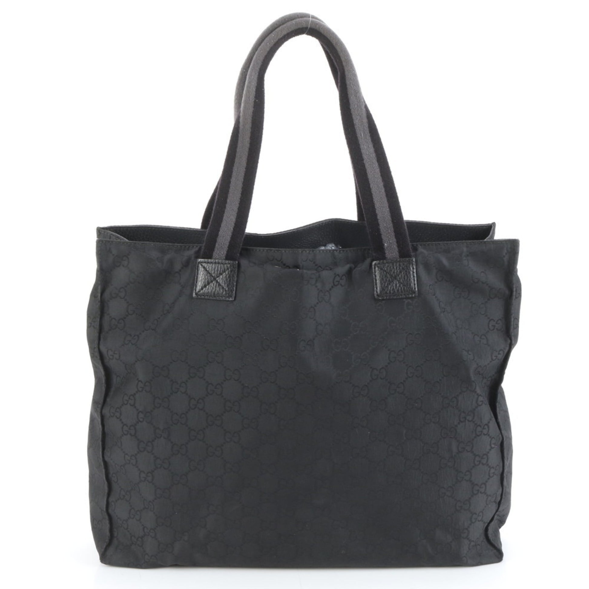 Gucci Black Nylon Leather Tote Bag