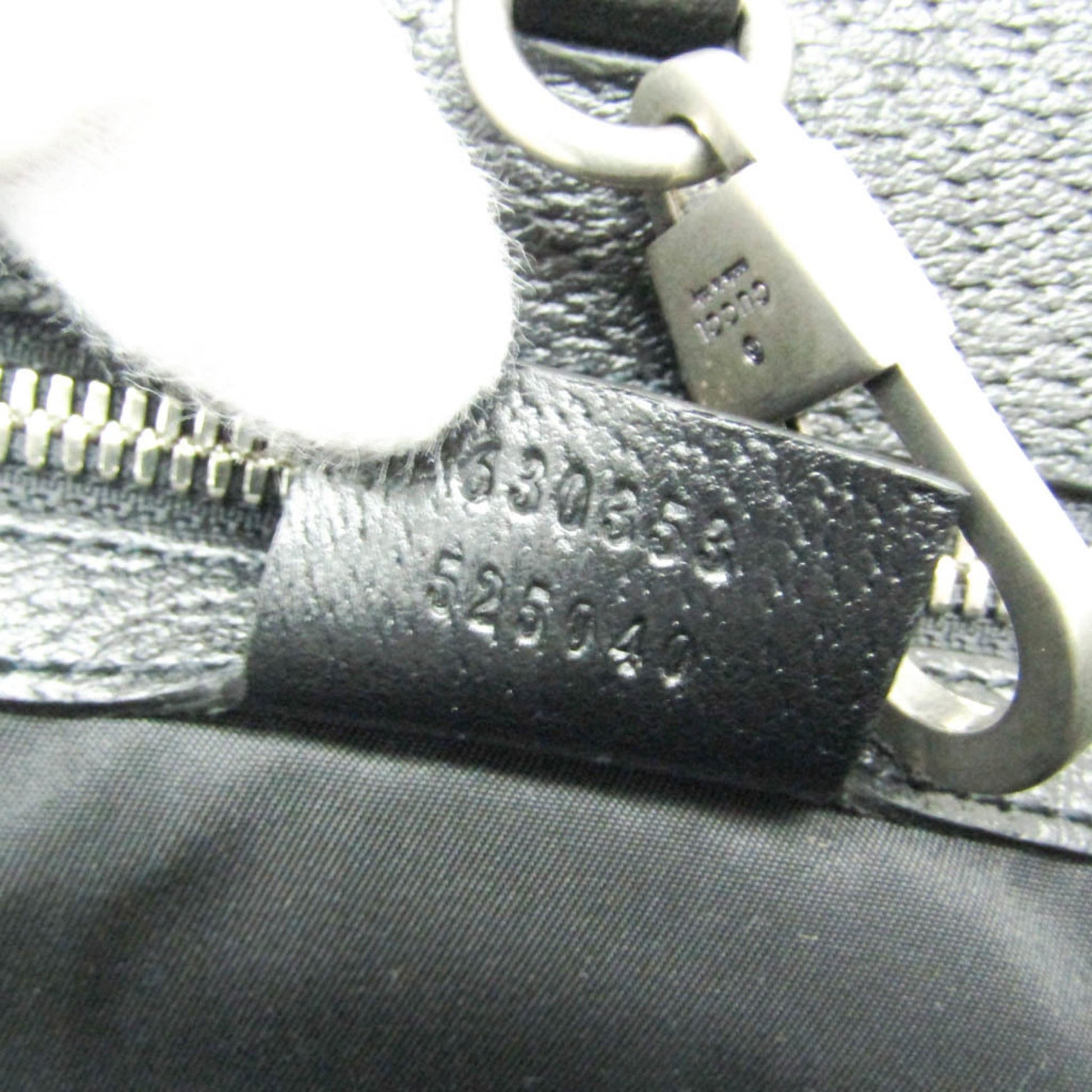 Gucci Black Nylon Canvas Leather Handbag Shoulder Bag