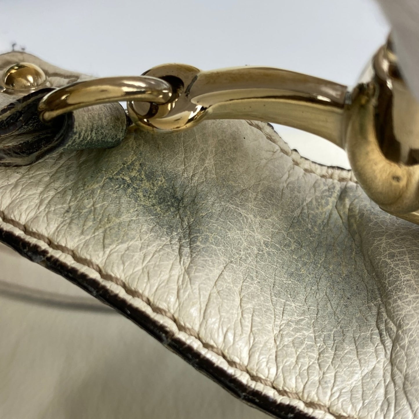 Gucci Ivory Leather Handbag Shoulder Bag