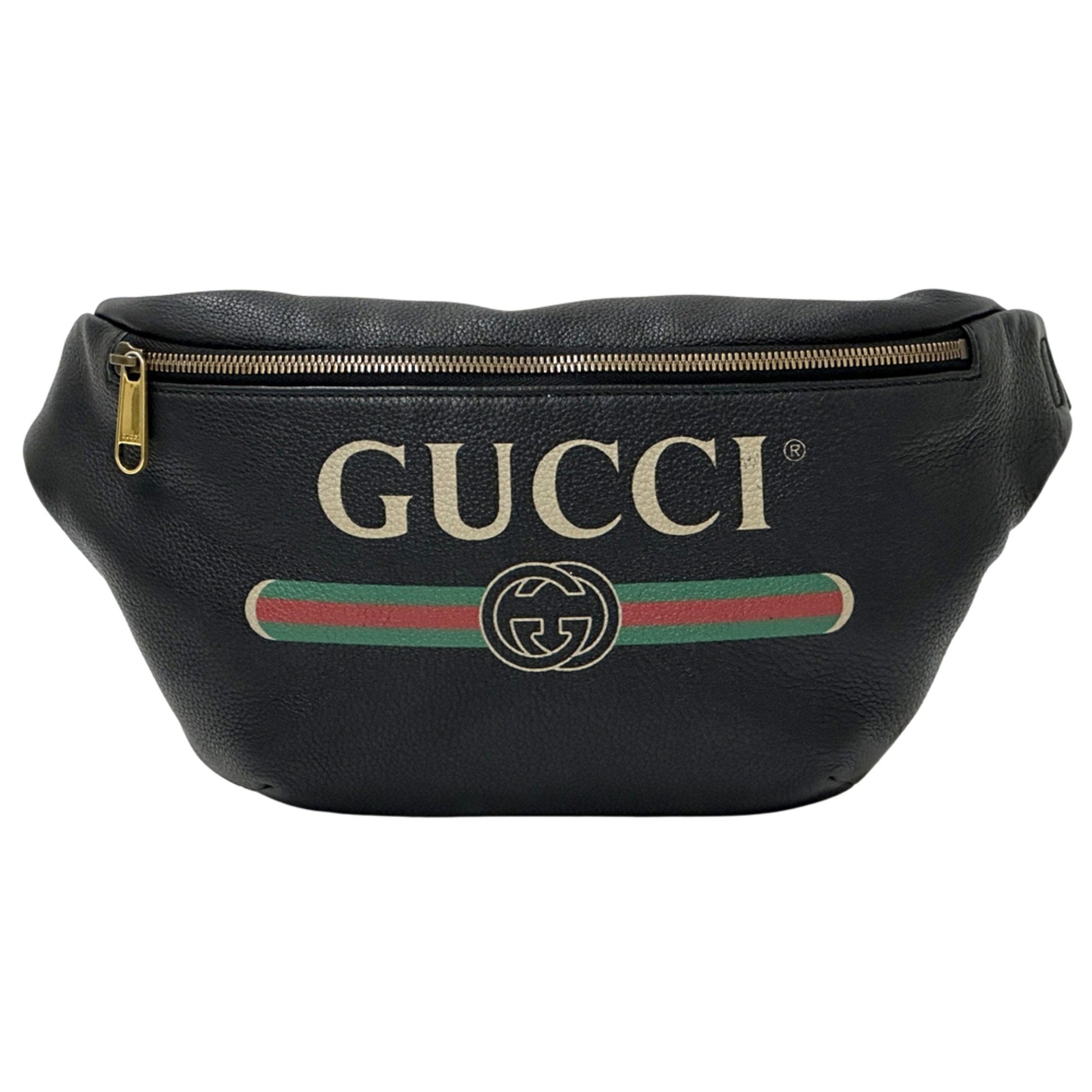 Gucci Black Leather Fanny Pack Sling Bag