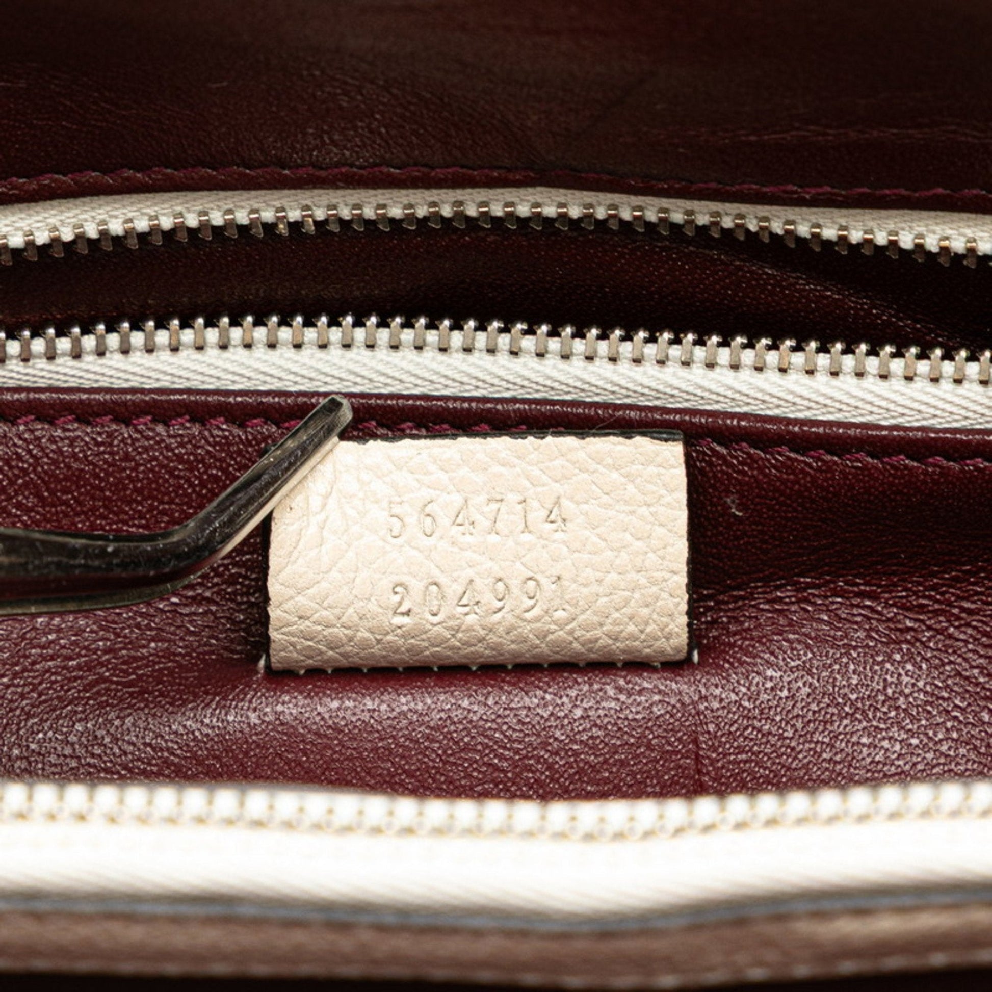 Gucci Gold Silver White Leather Handbag Shoulder Bag
