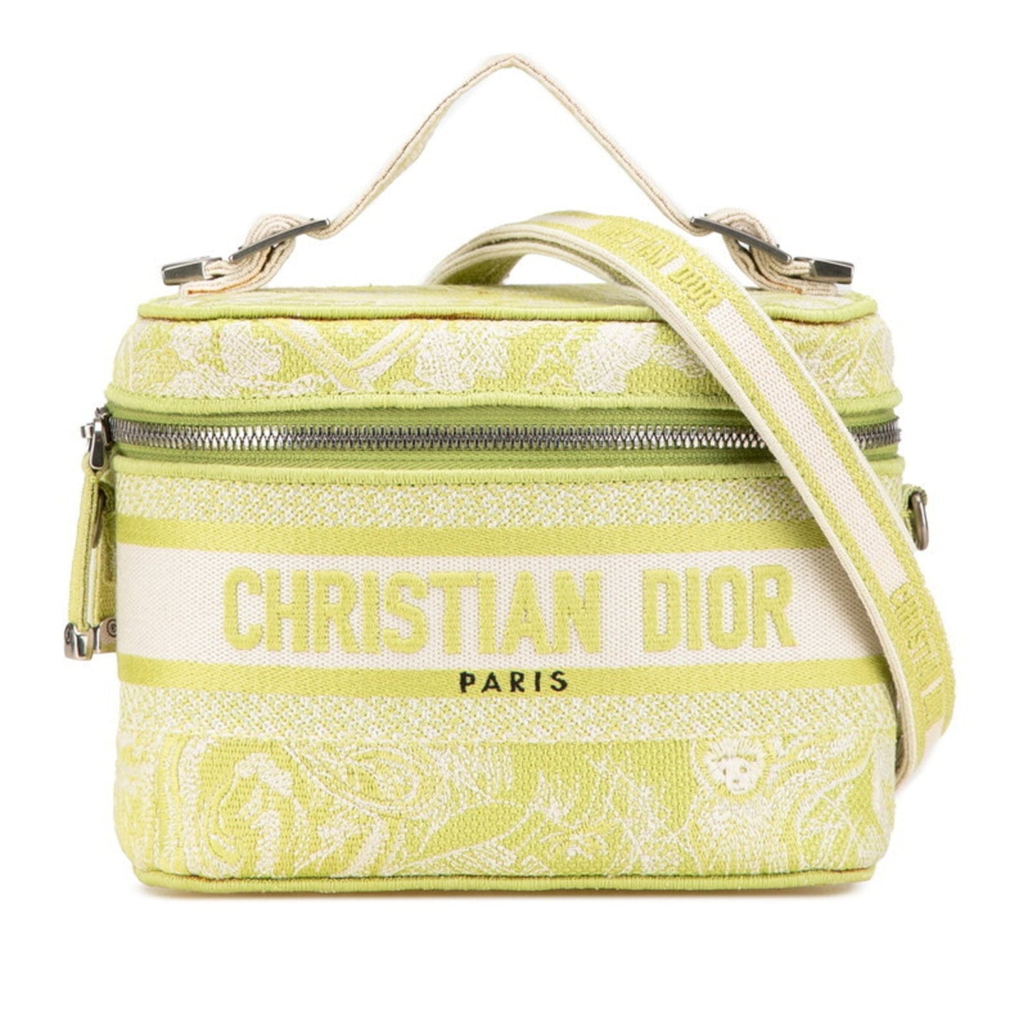 Dior Handbag Christian Jacquard Shoulder Bag Vanity Bag Green