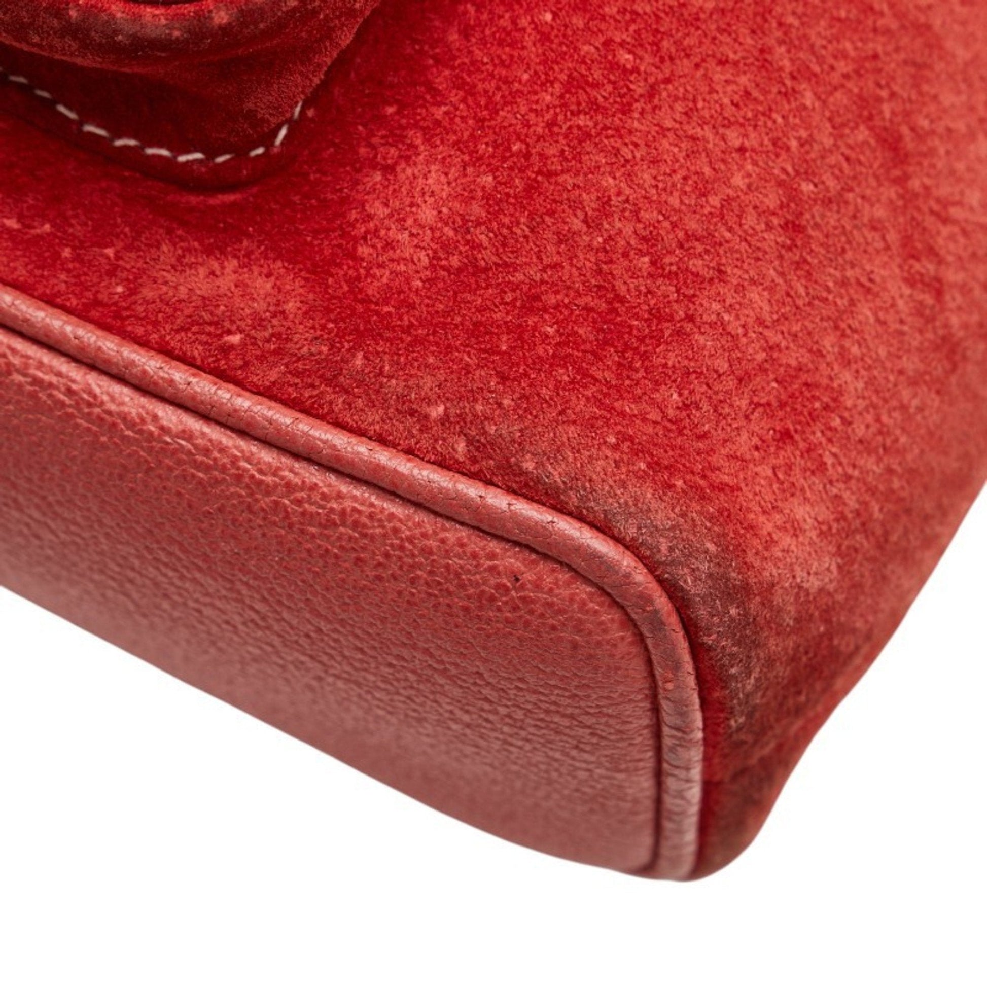 Gucci Bamboo Red Color Suede Leather Backpack