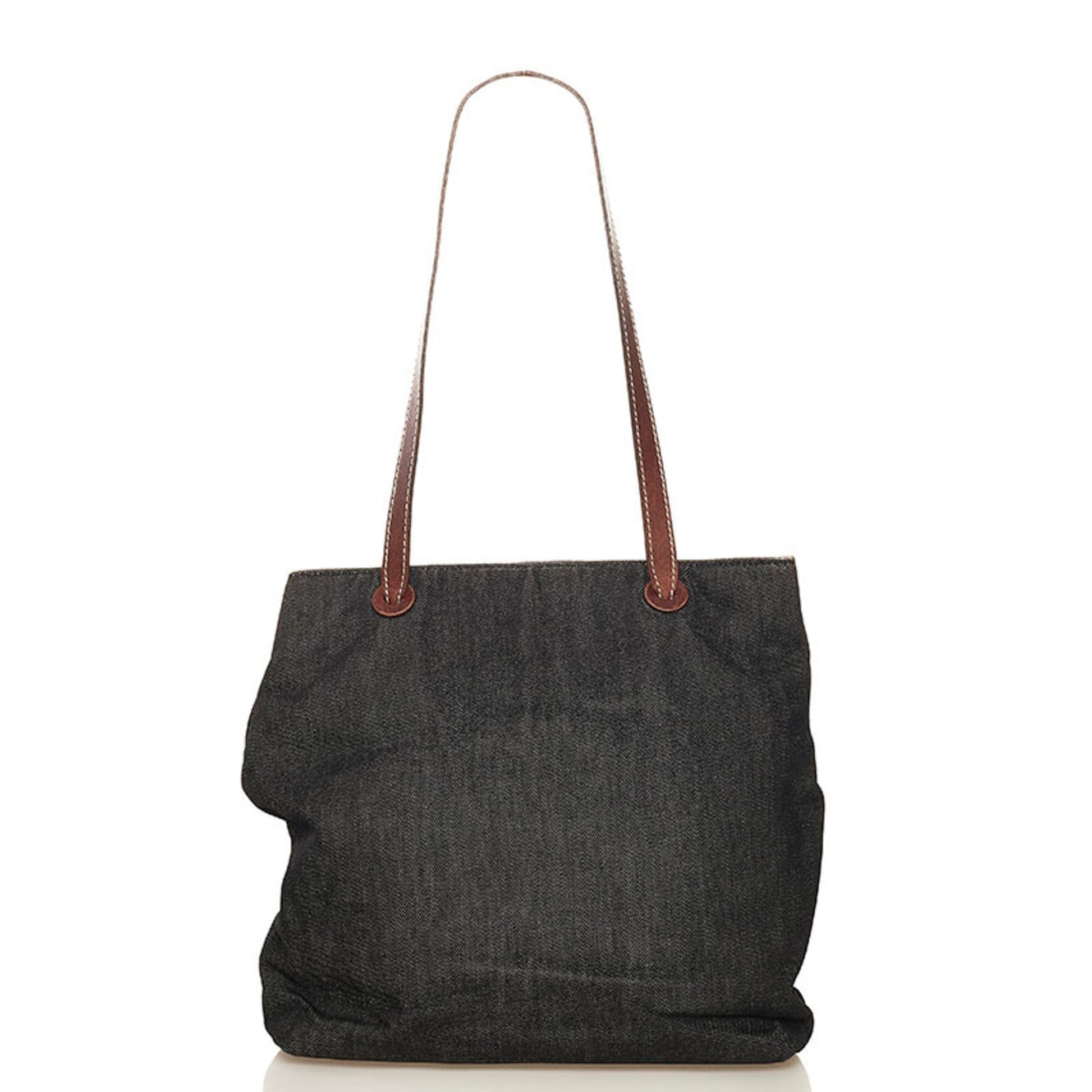 Chanel here mark shoulder bag tote black brown leather ladies CHANEL