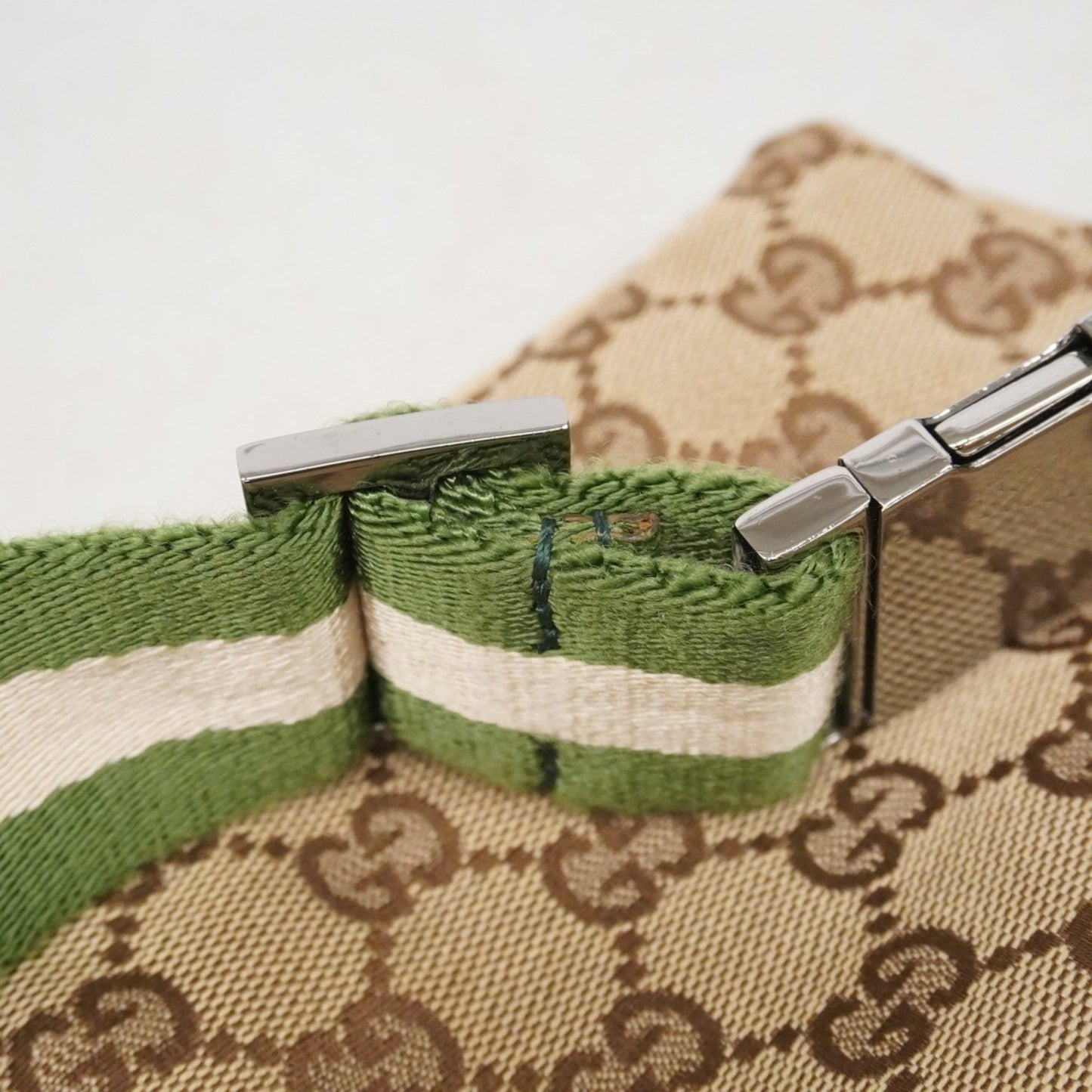Gucci Brown Green Canvas Fanny Pack