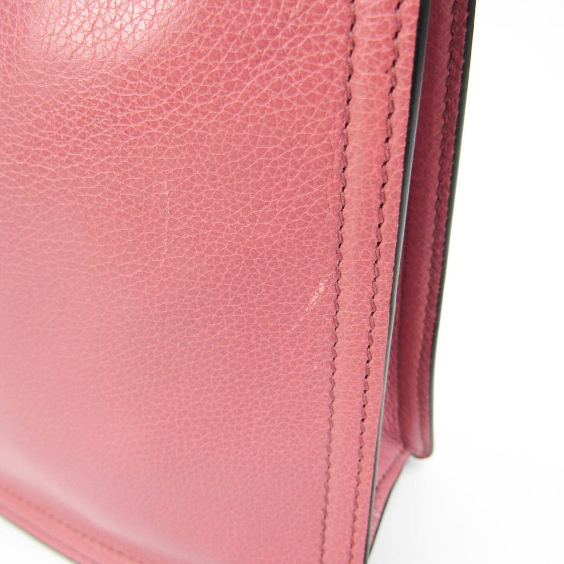 Prada Etiquette Women Shoulder Bag Leather Pink