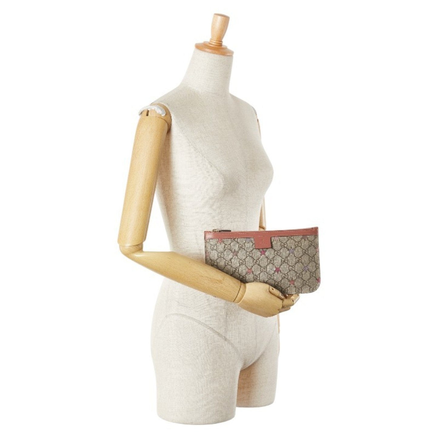 Gucci Beige Pink Pvc Leather Pouch