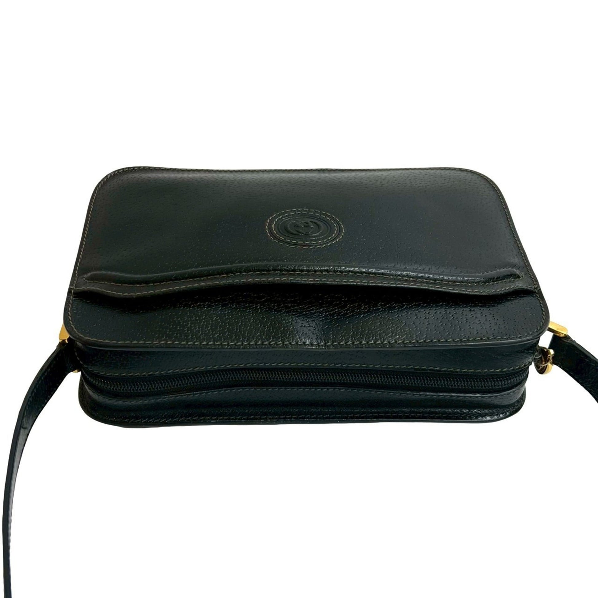Gucci Black Leather Pochette Shoulder Bag