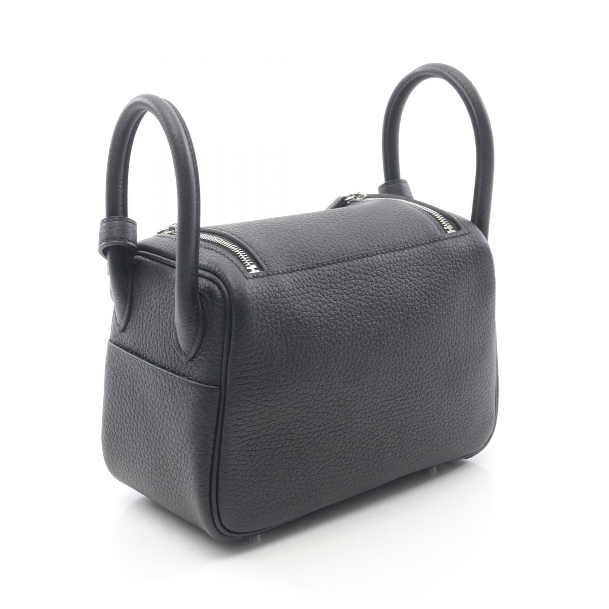 Hermes Lindy Taurillon Clemence Shoulder Bag Leather Black
