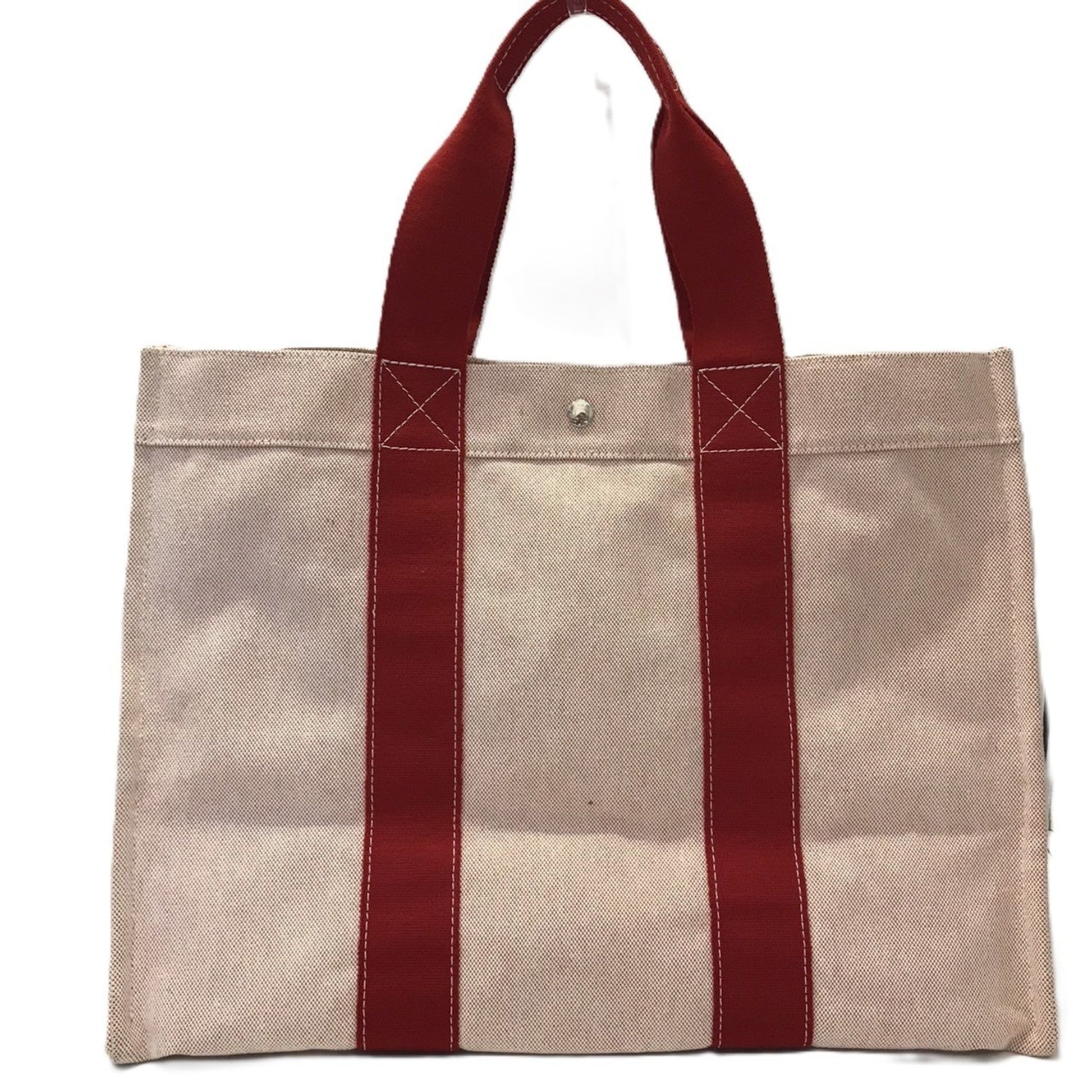Hermes Bora Bora Color Handbag Tote Bag Canvas Red
