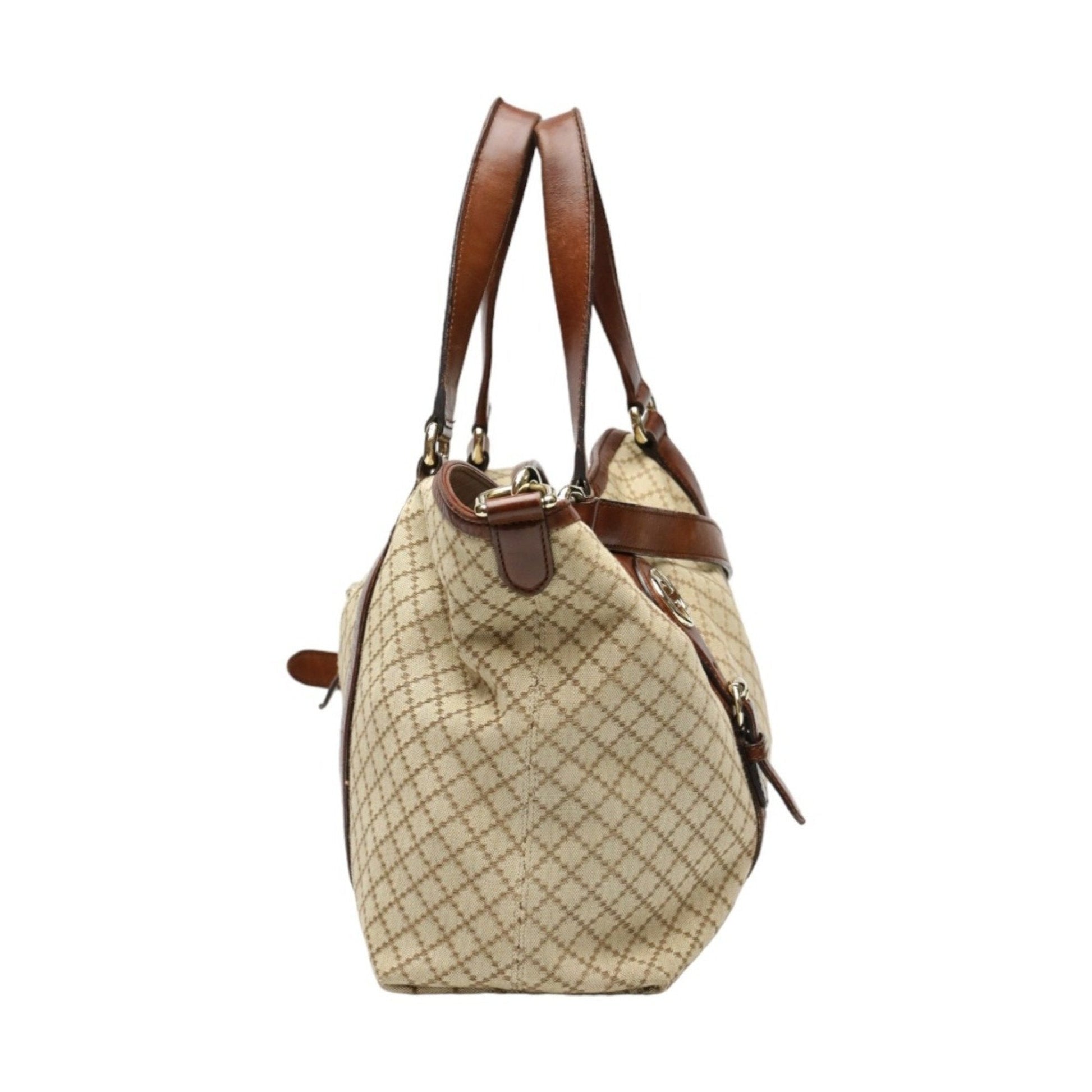 Gucci Brown Canvas Shoulder Bag Tote Bag